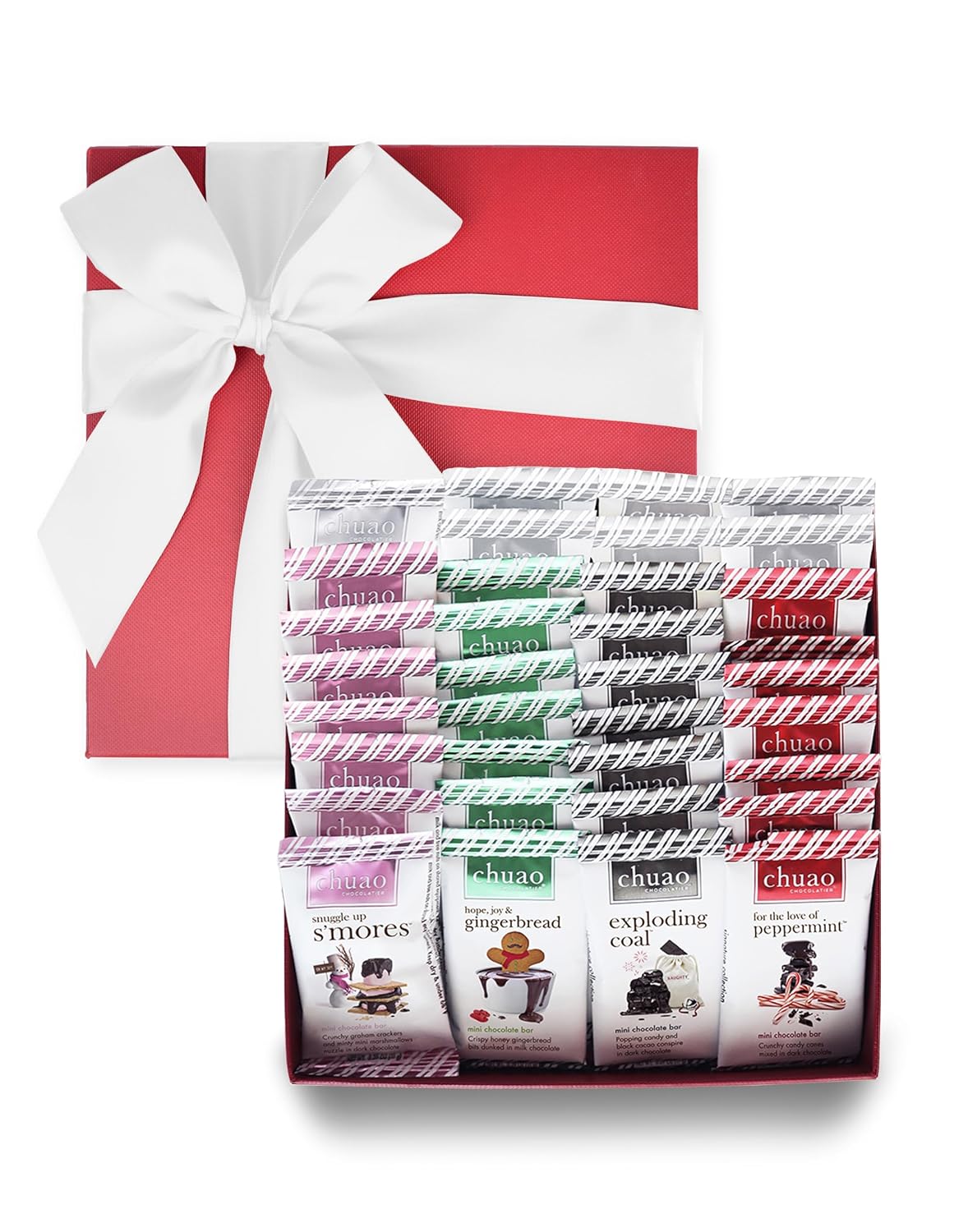 Chuao Chocolatier Share the Love Assorted Milk and Dark Mini Gourmet Chocolate Bars Gift Box | Sampler For Holiday, Birthday, Thank You, Corporate Gift Baskets | 36 Bars, 0.39 oz Each
