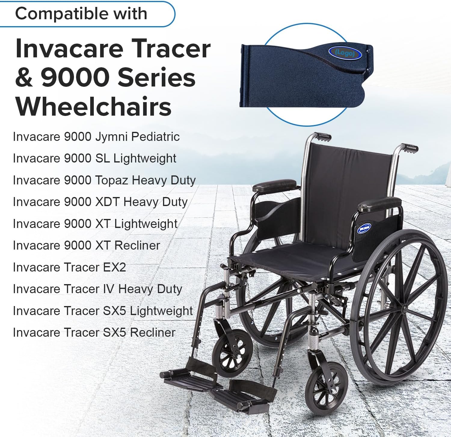 AlveyTech Desk Length Clothing Guard for Invacare Tracer & 9000 Series Wheelchairs (Right) - Replacement Black 11-1/2" x 5" Wheelchair Under Armrest Guard, Side Specific (1110285)
