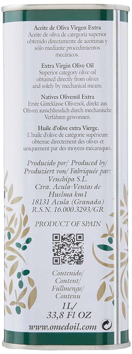O-Med Arbequina Extra Virgin Olive Oil - 1000 ML (33.8 Fl Oz)