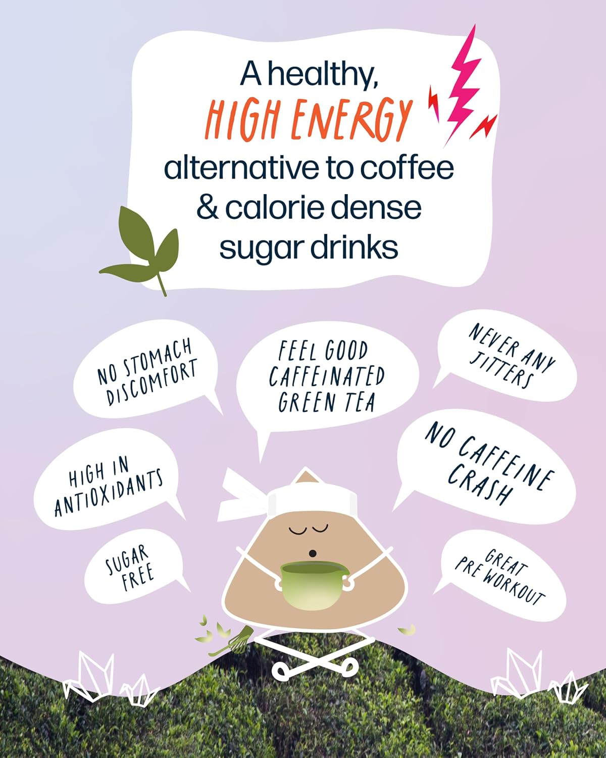 Kubo Energize Yerba Mate Tea, Organic High Caffeine Energy Tea Bags - 20 Ct