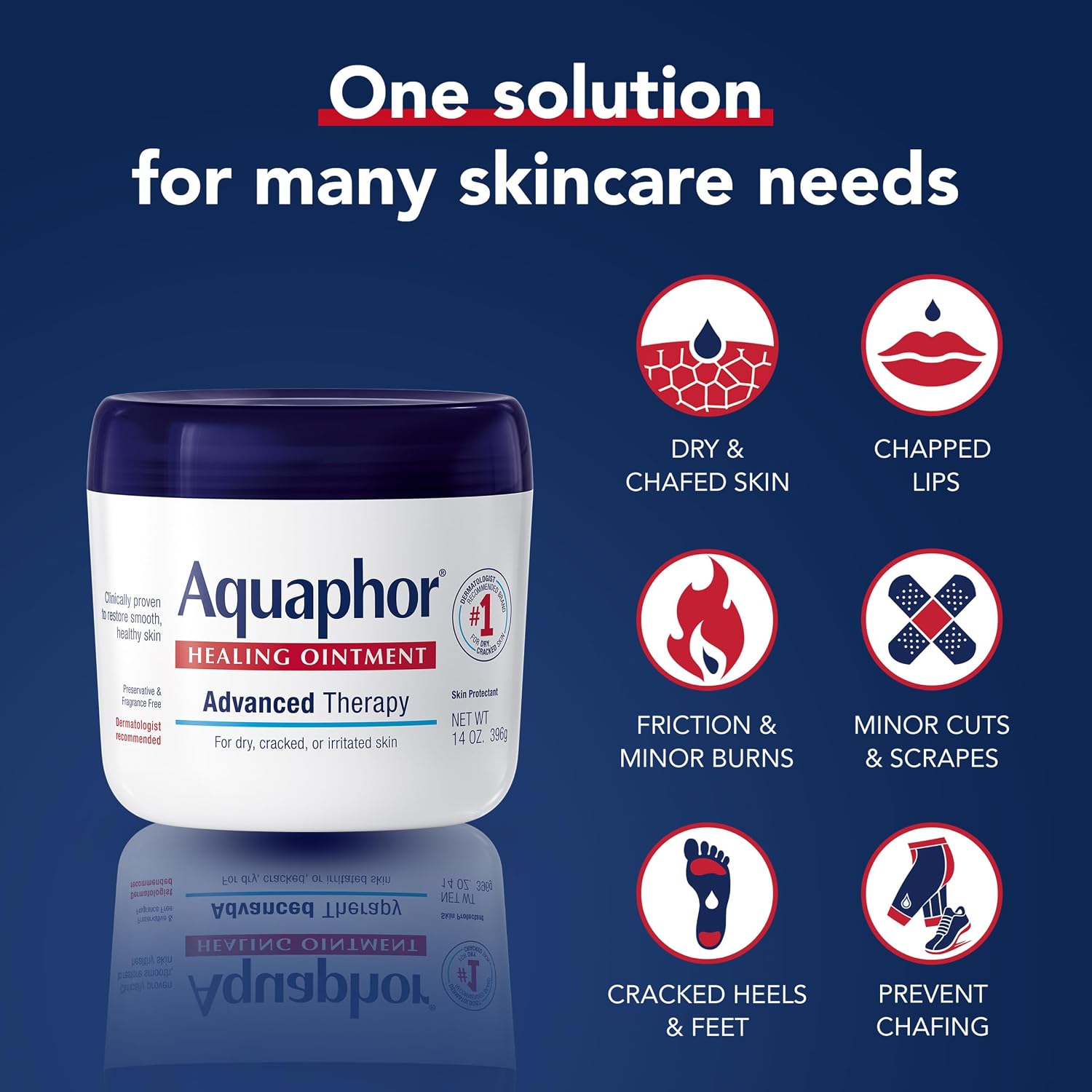 Aquaphor Advanced Therapy Healing Ointment Skin Protectant, 14 OZ | Clinically Proven Skin Protectant Moisturizer for Cracked, Irritated or Dry Skin Relief, Dye and Fragrance Free
