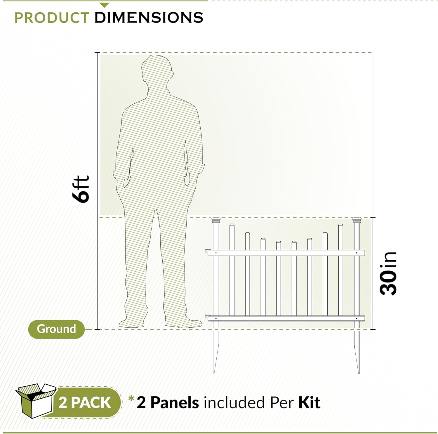 Zippity Washington Picket Gate, White Vinyl DIY No Dig Kit