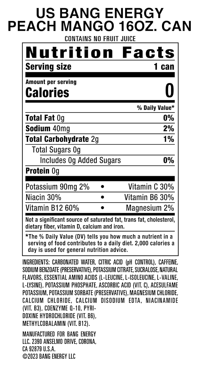 Bang Energy Blue Razz, Sugar-Free Energy Drink, 16-Ounce | Pack of 12