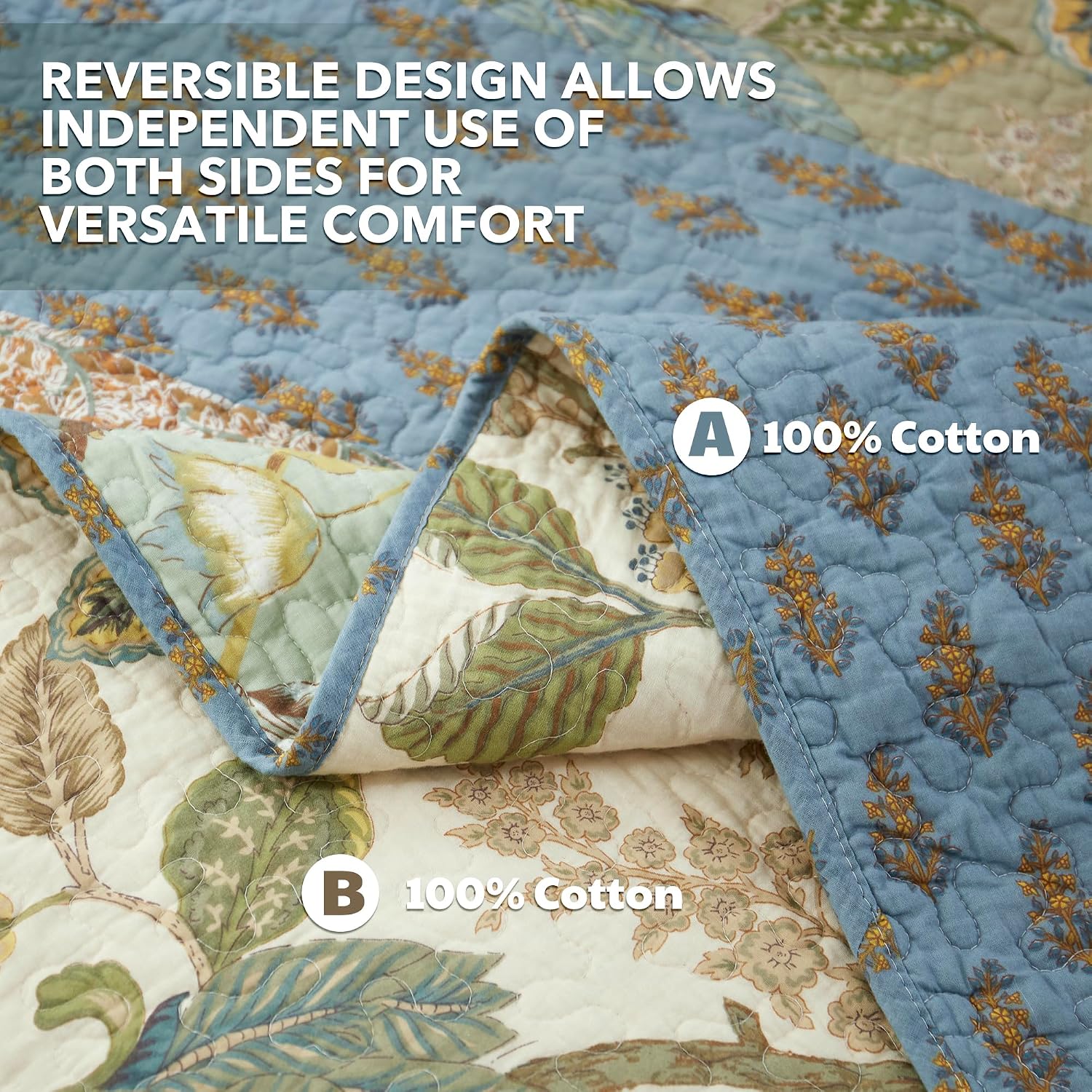 Striped Classical Cotton 3-Piece Patchwork Bedspread Quilt Sets, King Size