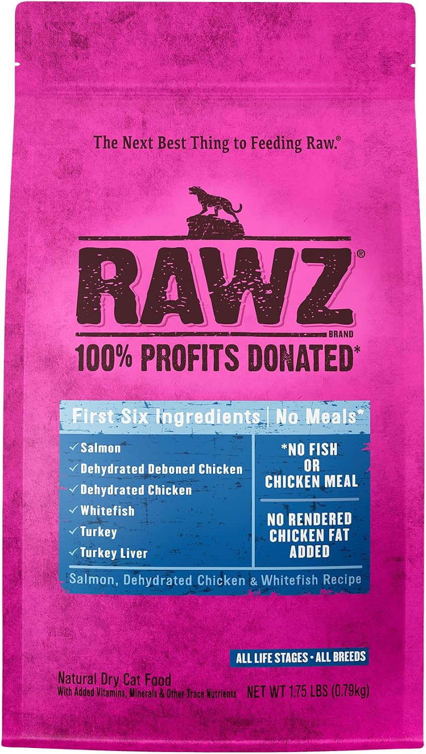 Rawz Salmon, Dehydrated Chicken & Whitefish Recipe Natural Dry Cat Food (3.5lb, Salmon, Dehydrated Chicken & Whitefish)
