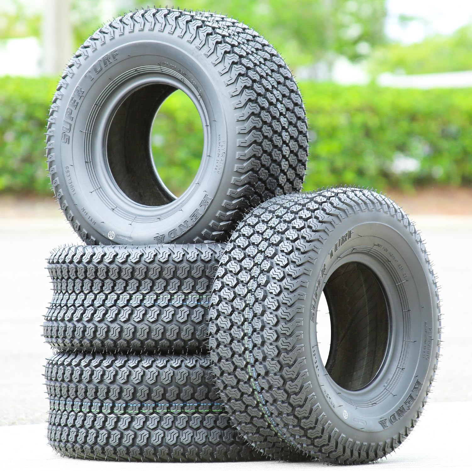 Kenda K500 Super Turf R/S 4 Ply 16-7.50-8 Lawn & Garden/Turf Tire | Lawn Mower & Garden Tractor All Season Traction 64A3 Rated 4 Ply Bias Construction Black Sidewall Tire
