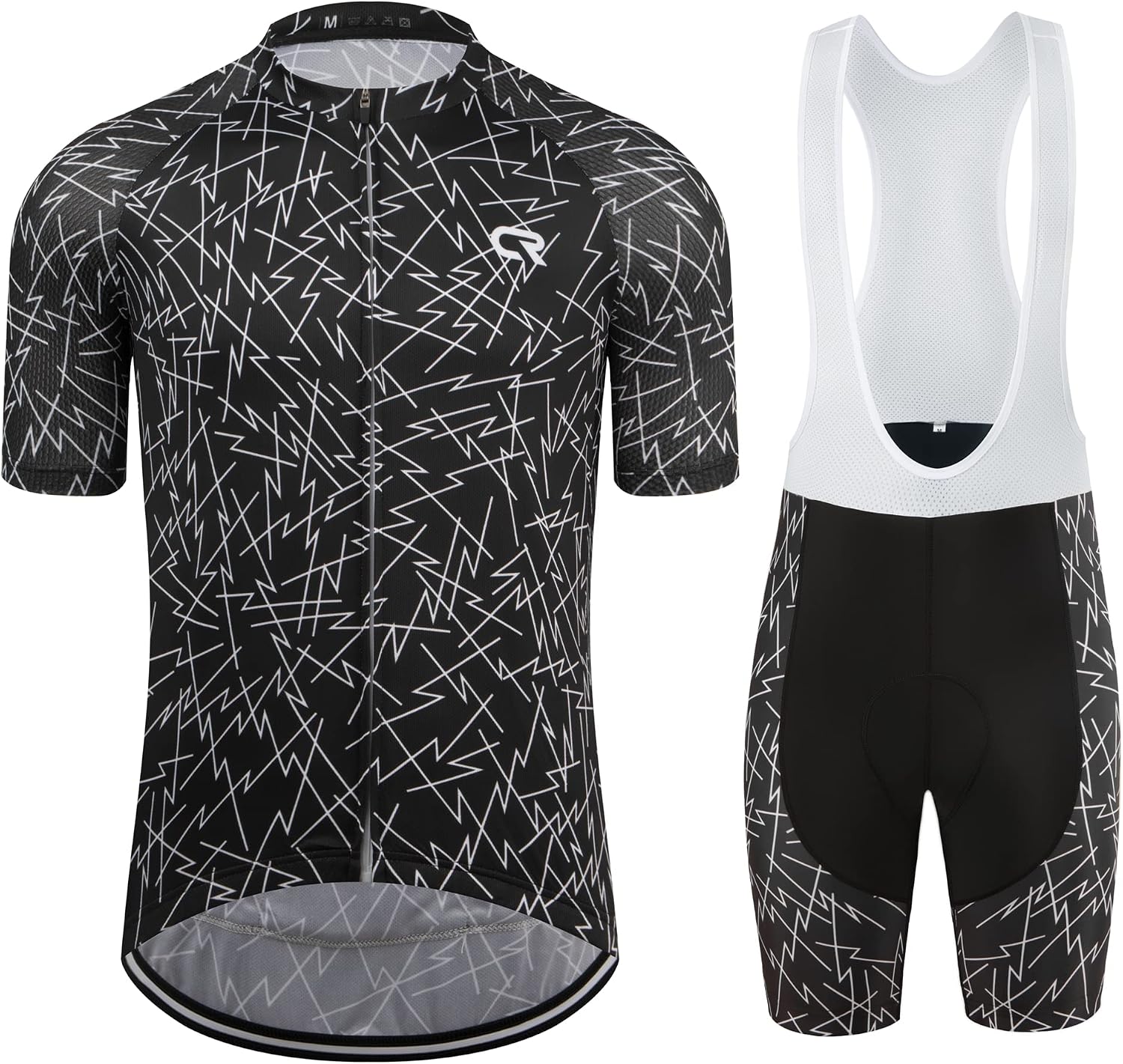 Coconut Ropamo CR Men's Cycling Jersey Set Road Bike Jersey Zipper Pocket Bib Shorts with 4D Padded Cycling Clothing Set