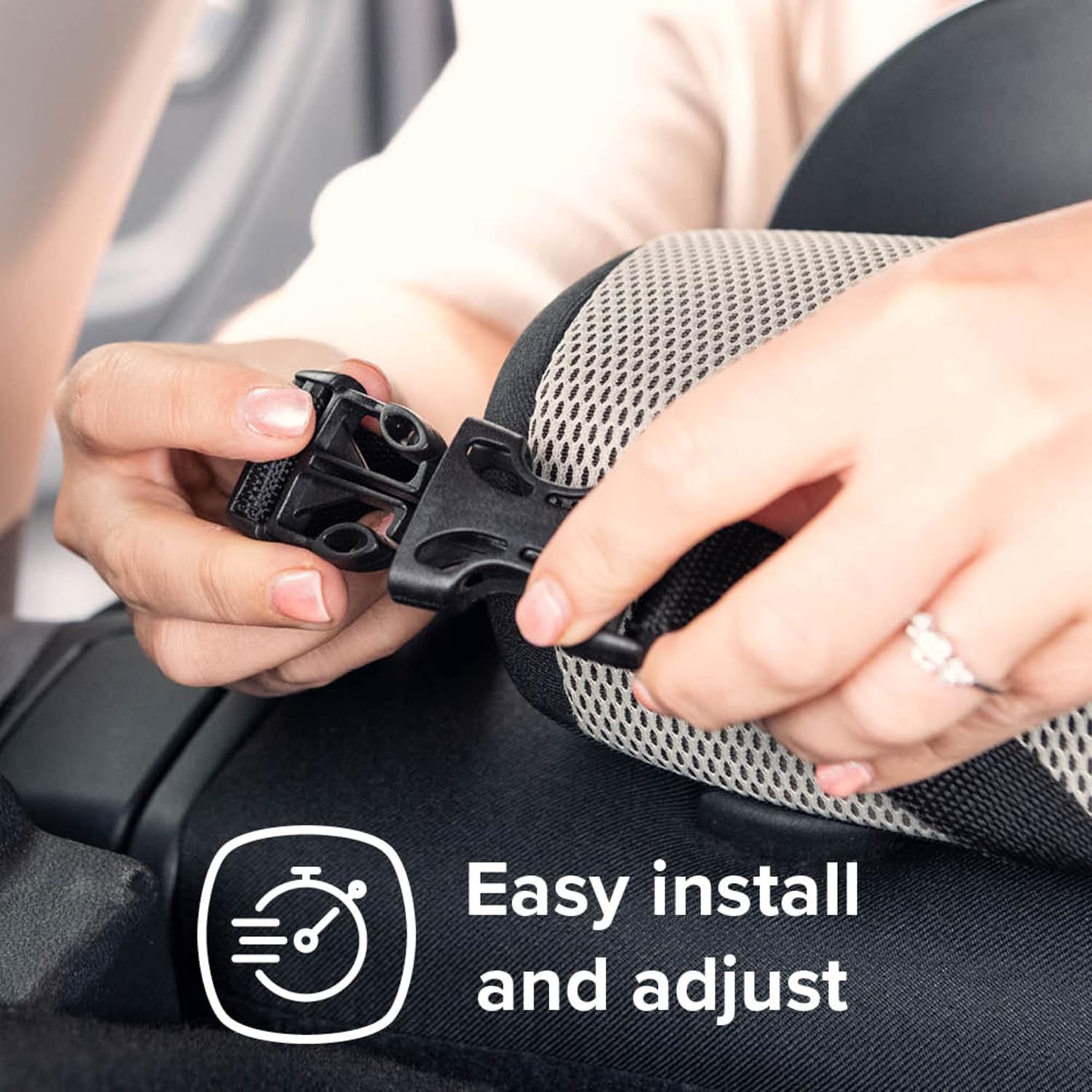 Diono Easy View Plus Baby Car Mirror with Light, Safety Car Seat Mirror for Rear Facing Infant with 360 Rotation, LED Night Light