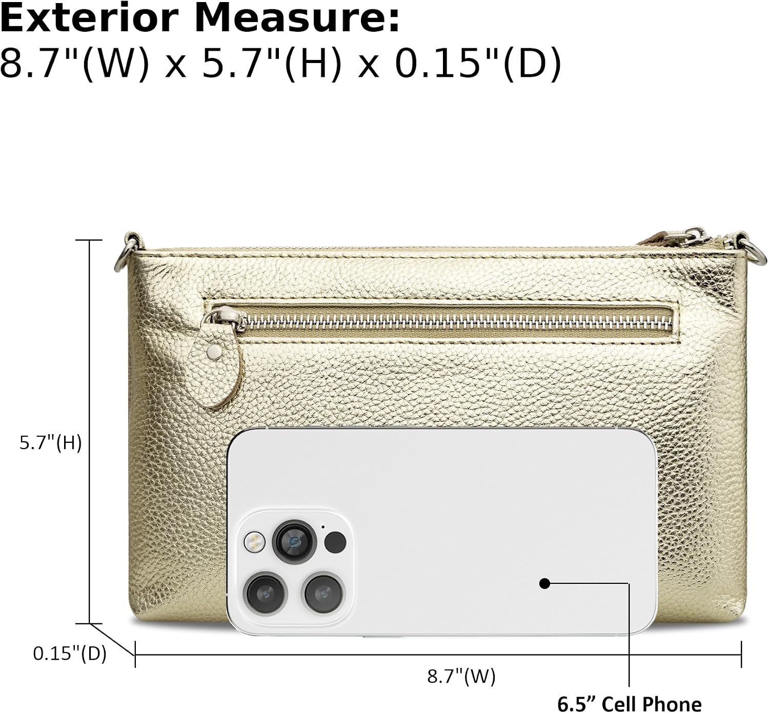 befen Genuine Leather Small Crossbody Bags for Women Wristlet Wallet Purses | Real Leather, RFID Blocking Card Slots, Wristlet Strap, Clutch Purse, Fit iPhone 17 Pro Max, Leather Handbags
