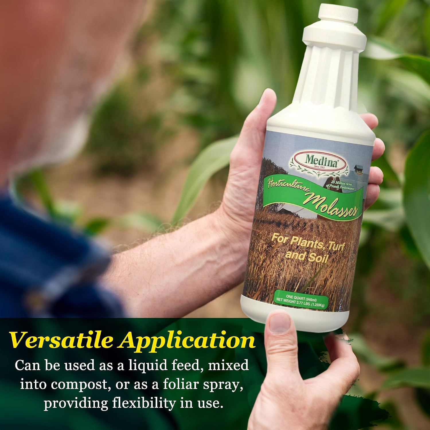 Medina Horticultural Molasses, 1 Qt - Nutrient-Rich Soil & Plant Feed | Feeds beneficial microbial life; supports organic gardening; versatile on lawns, gardens & trees
