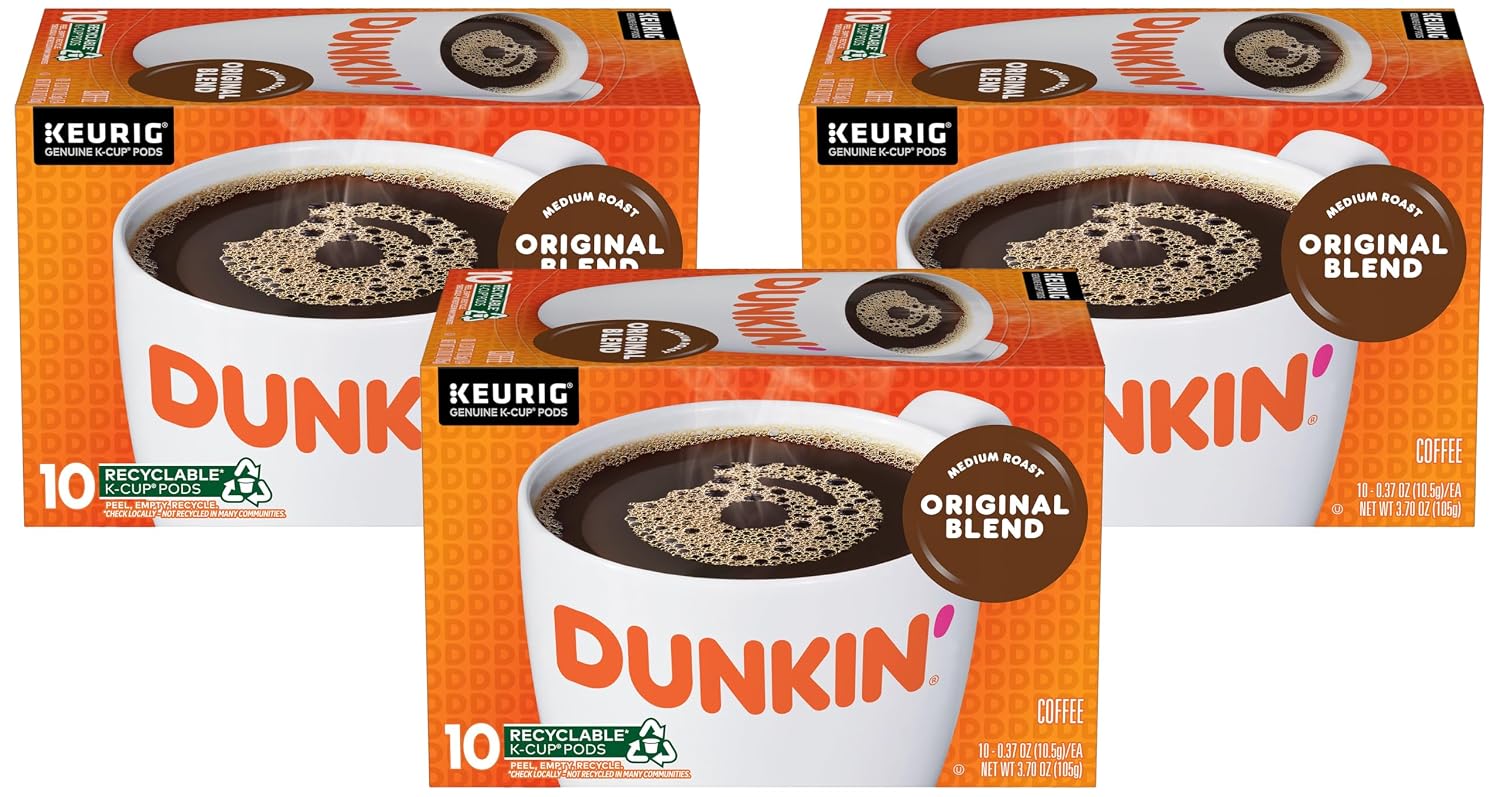 Dunkin’ Original Blend Medium Roast Coffee, Keurig K-Cup Pods, 10 Count Box