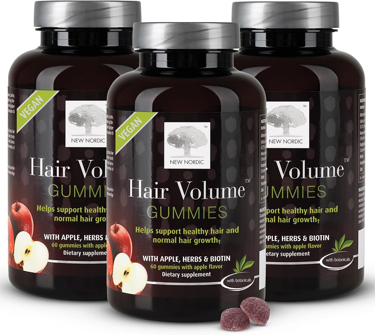 NEW NORDIC Hair Volume Daily Biotin Support Gummies 60-Day Supply - 1 Pk