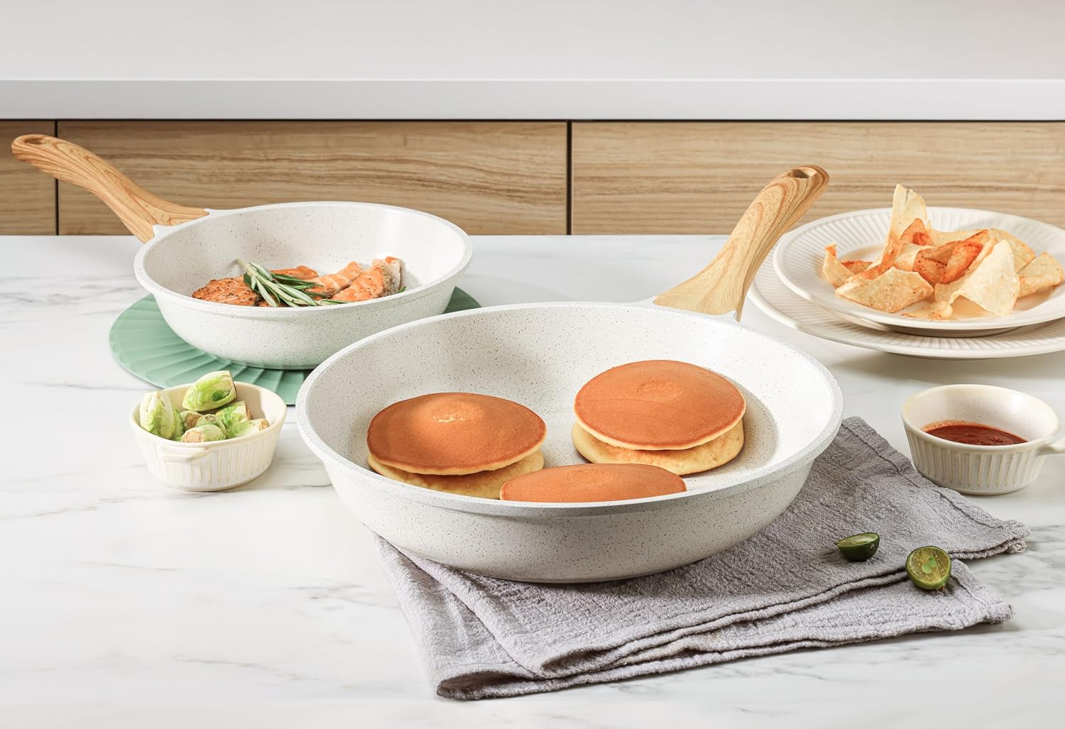 SENSARTE Nonstick Ceramic Cookware Set, 13-pcs Non-toxic Pots and Pans Set | Healthy Kitchen Cooking Set with Stay-Cool Handles