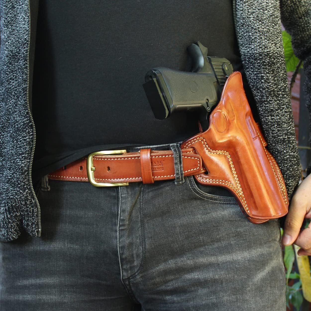 Premium The Ultimate Leather OWB Pancake Holster Fits, Desert Eagle All Calibers with 6” Barrel, Right Hand Draw, Brown Color