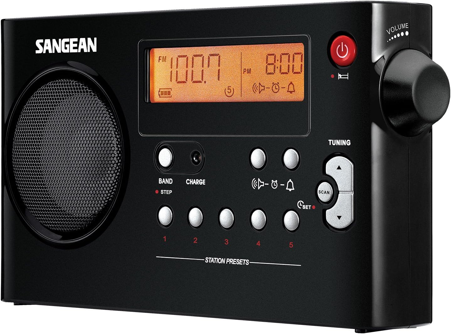 Sangean PR-D7 AM/FM Digital Rechargeable Portable Radio - White, One Size