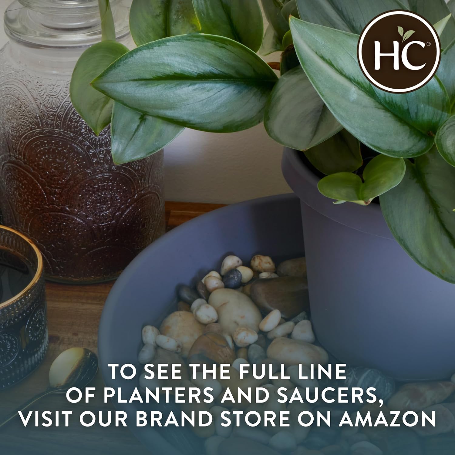 The HC Companies 14 Inch Round Plastic Classic Plant Saucer - Indoor Outdoor Plant Trays for Pots - 14"x14"x2.5" Sandstone