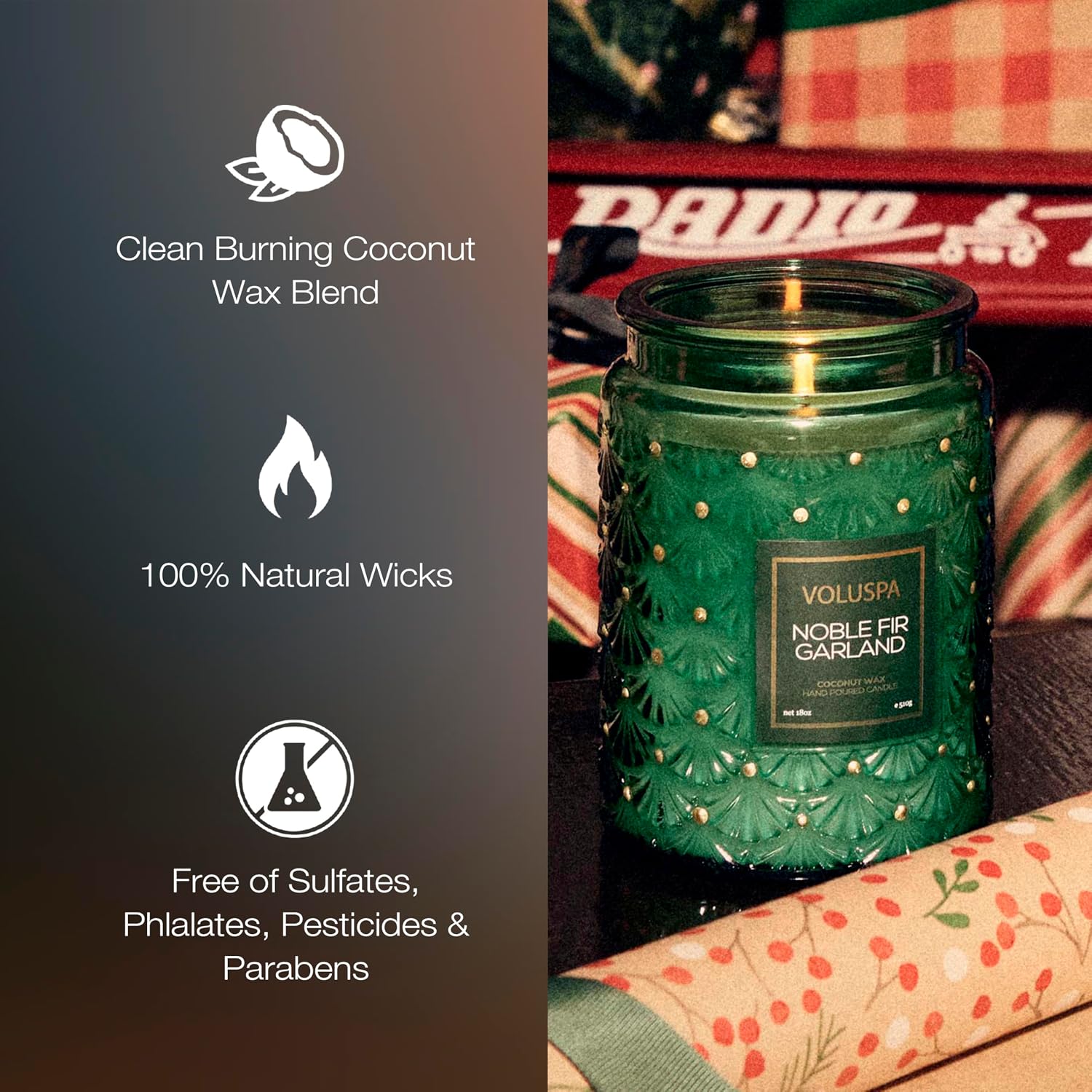 Voluspa French Cade Lavender Large Scented Candle Jar 18 Oz, 100 Hr Burn | Coconut Wax Blend in Decorative Glass, Clean Even Burn, USA Handcrafted Gift for Hosts, Fragrance Lovers & Relaxed Rooms