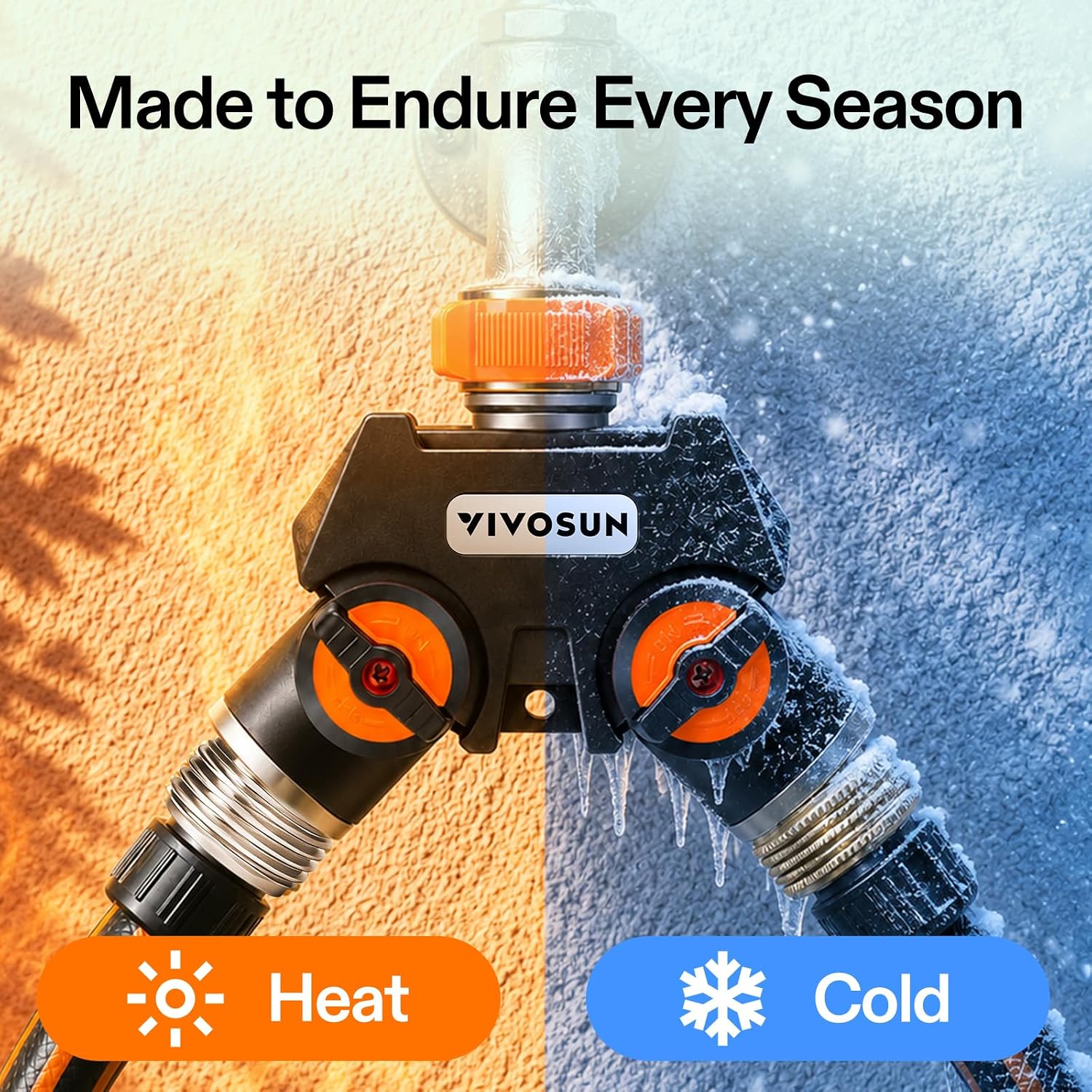 VIVOSUN Garden Hose Splitter 4 Way, Heavy Duty Water Hose Connector 3/4", Water Hose Manifold