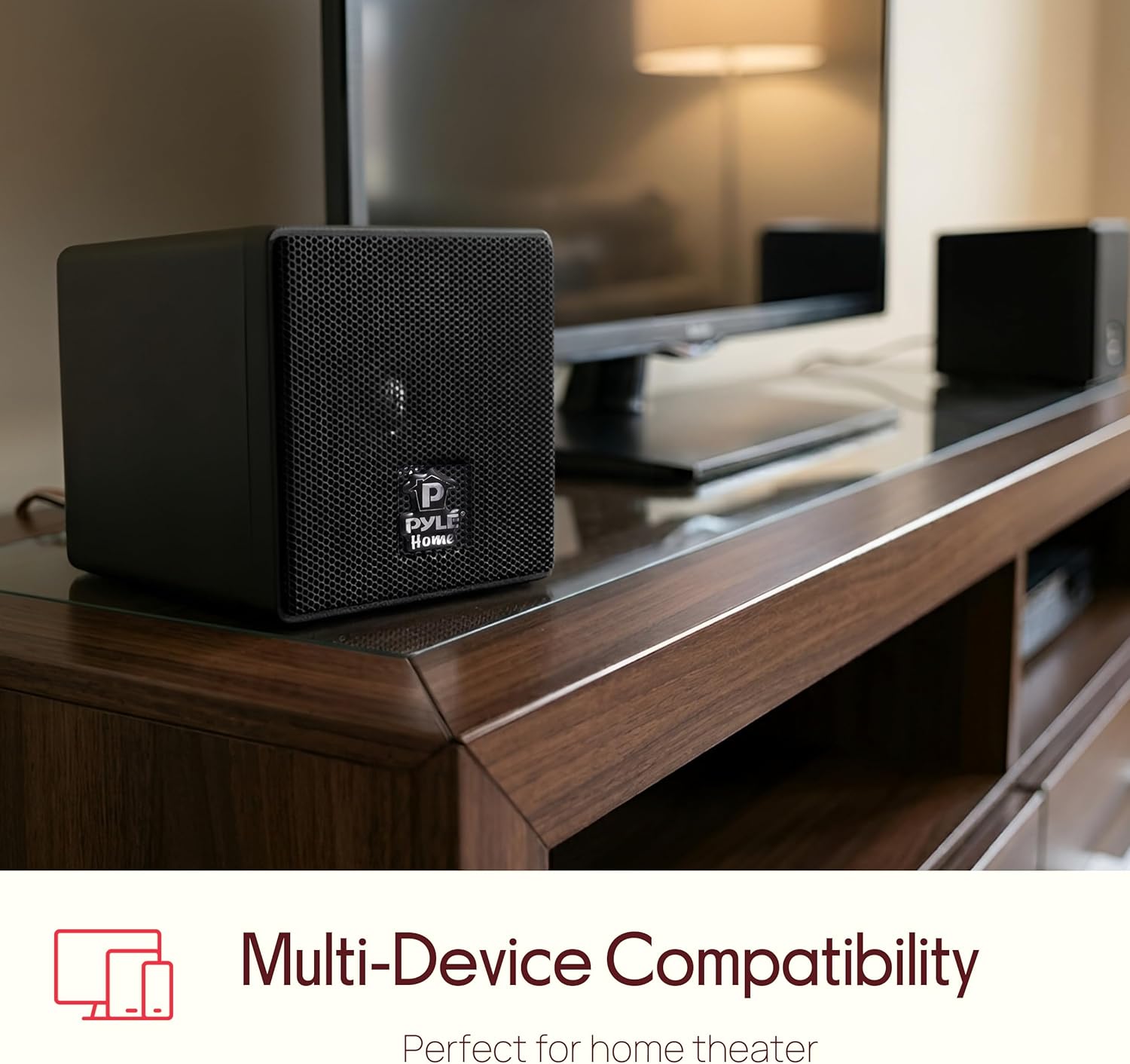 3" Mini Cube Bookshelf Speakers - 100W Small Bookshelf Speakers w/ 3" Paper Cone Driver