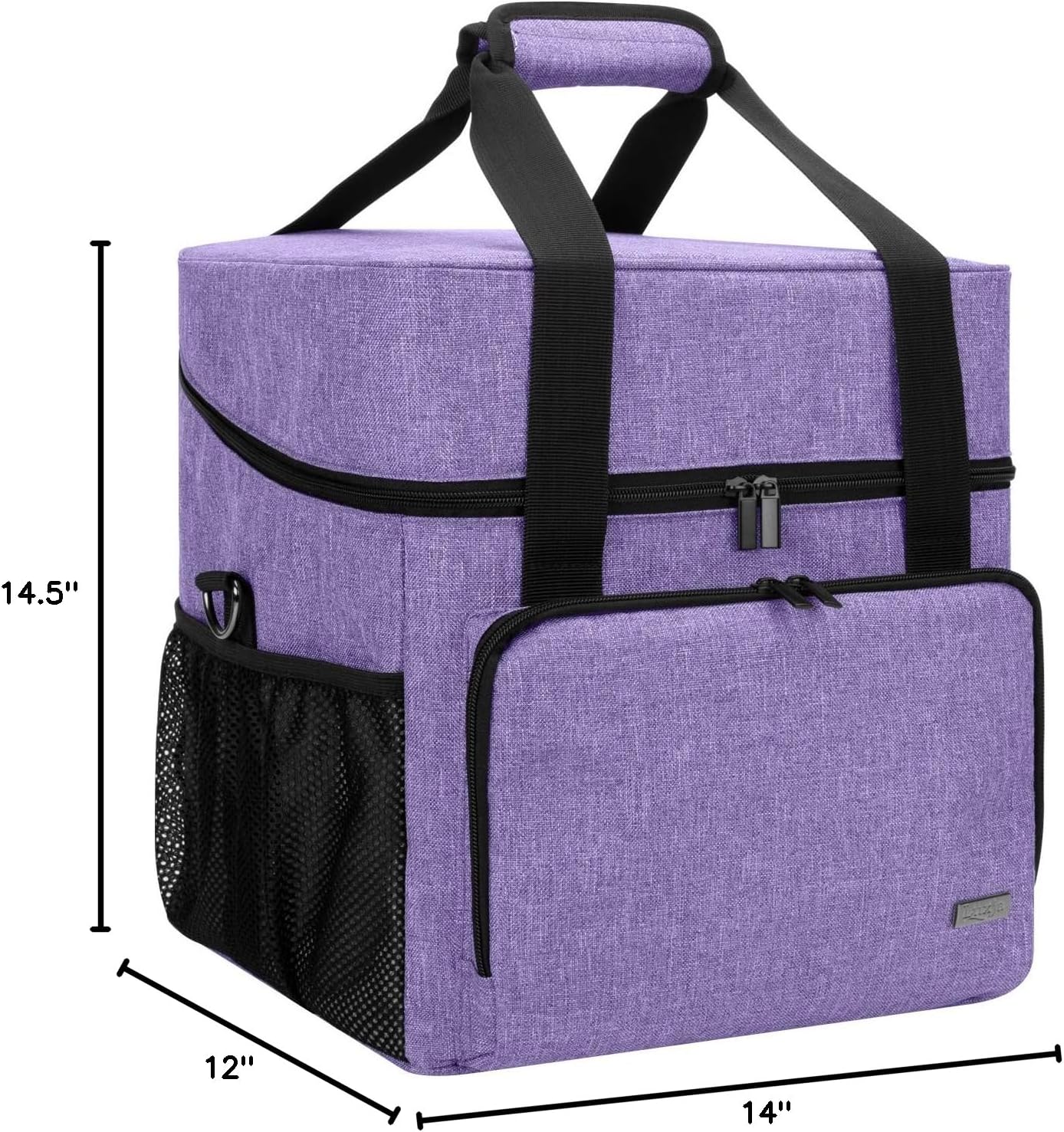 LUXJA Serger Machine Carrying Case with Bottom Wooden Board, Gray