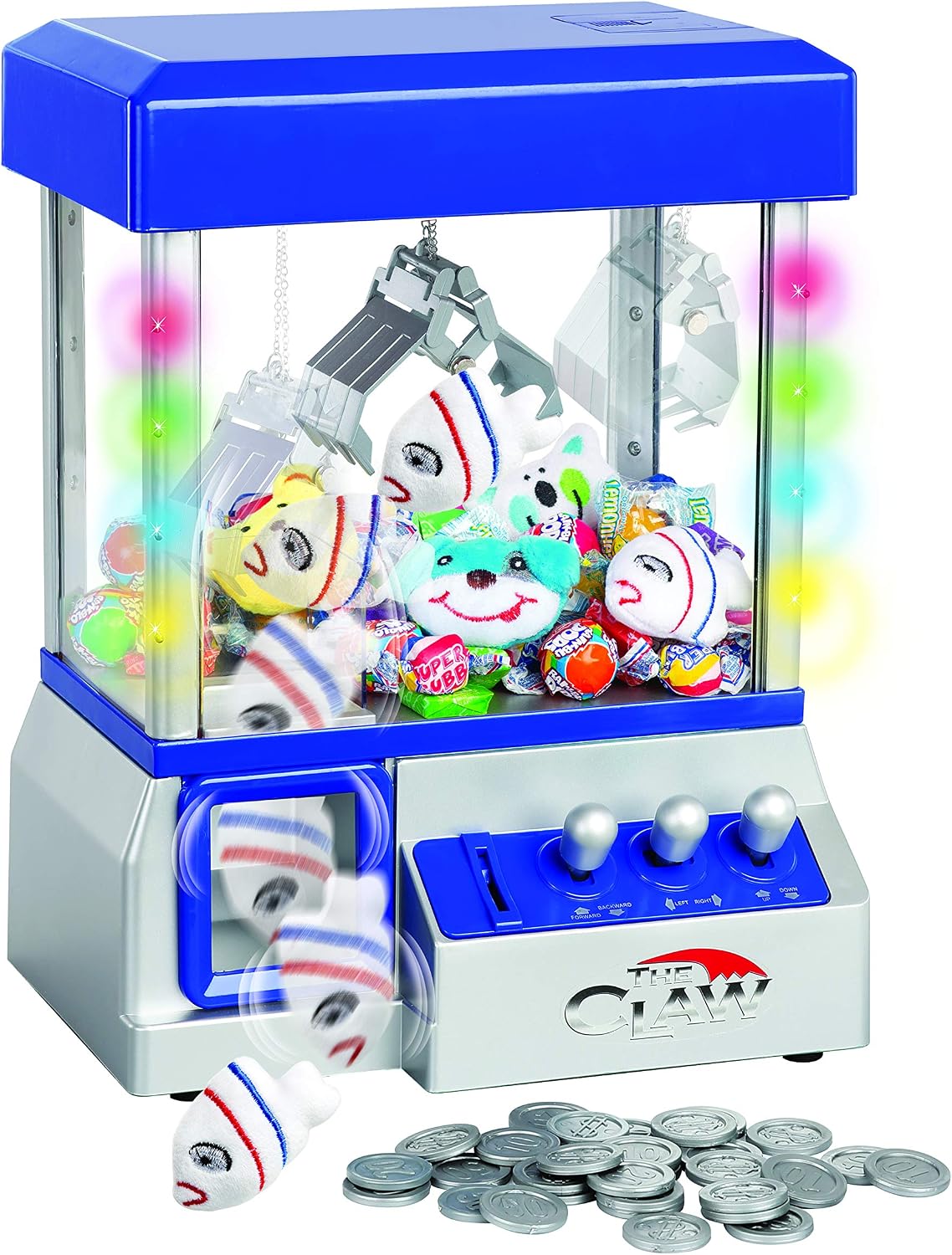 Claw Machine - Arcade Mini Toy Grabber Machine for Kids - Candy Machine- Retro Carnvial Music & Flashing Lights- Best Birthday Gift Game. Use Gumballs