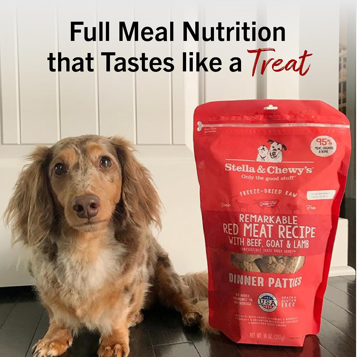 Stella & Chewy’s Freeze Dried Raw Dinner Patties – Grain Free Dog Food, Protein Rich Stella’s Super Beef Recipe – 5.5 oz