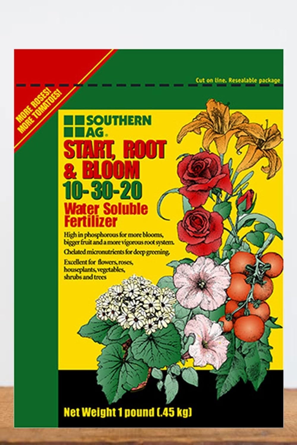 Southern Ag Start Root & Bloom Water Soluble Fertilizer 10-30-20, 1 LB Size: 1 LB