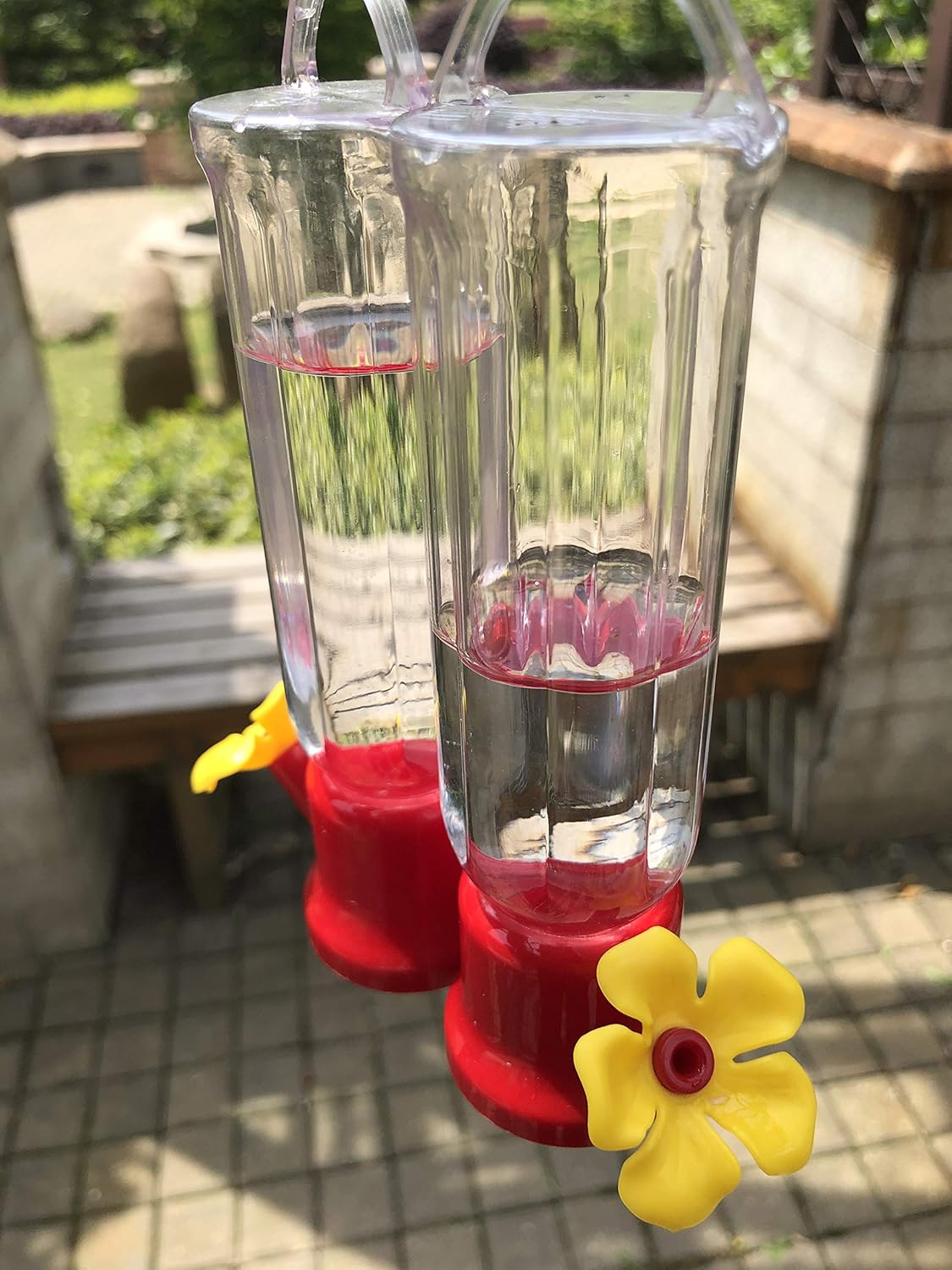 Mini Hummingbird Feeder 4 Pack 2.3oz Small Nectar Plastic Red Cute Hummingbird Feeders with Hanging Wires for Outdoor