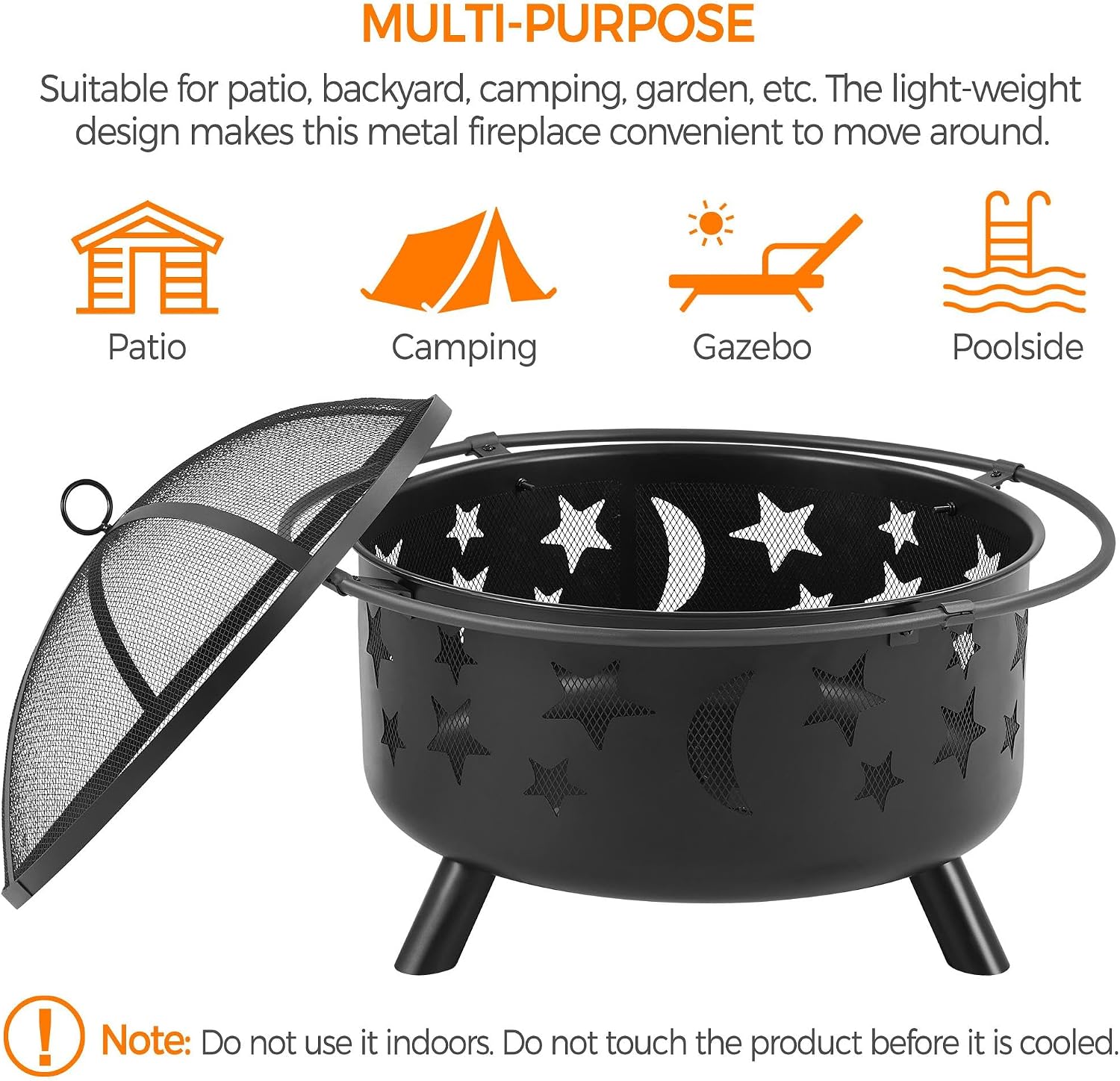 Yaheetech 30in Fire Pits for Outside Wood Burning Outdoor Fireplace