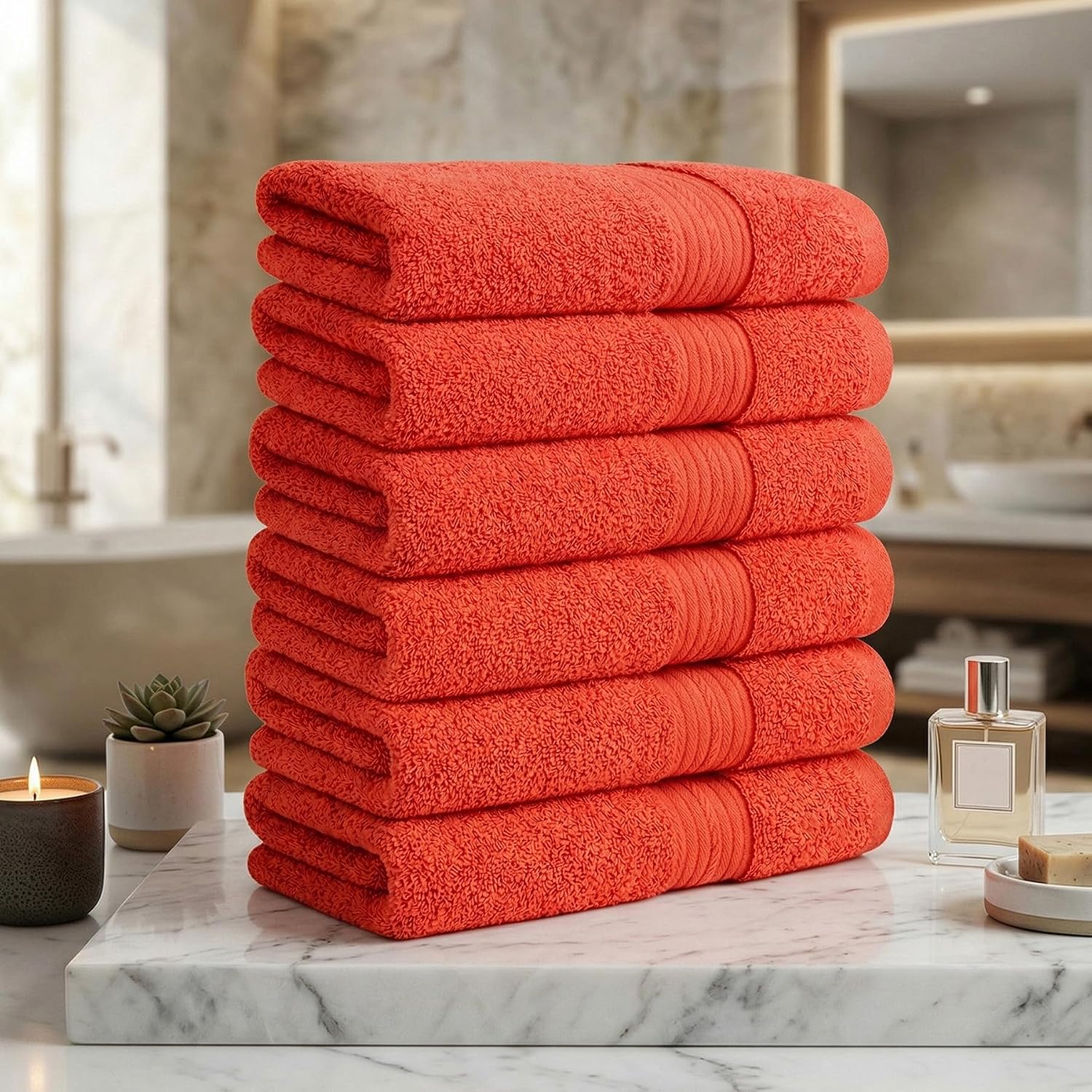 Ample Decor 100% Cotton Hand Towels 18x28 Inches, 600 GSM, Soft & Absorbent, Set of 12, Purple