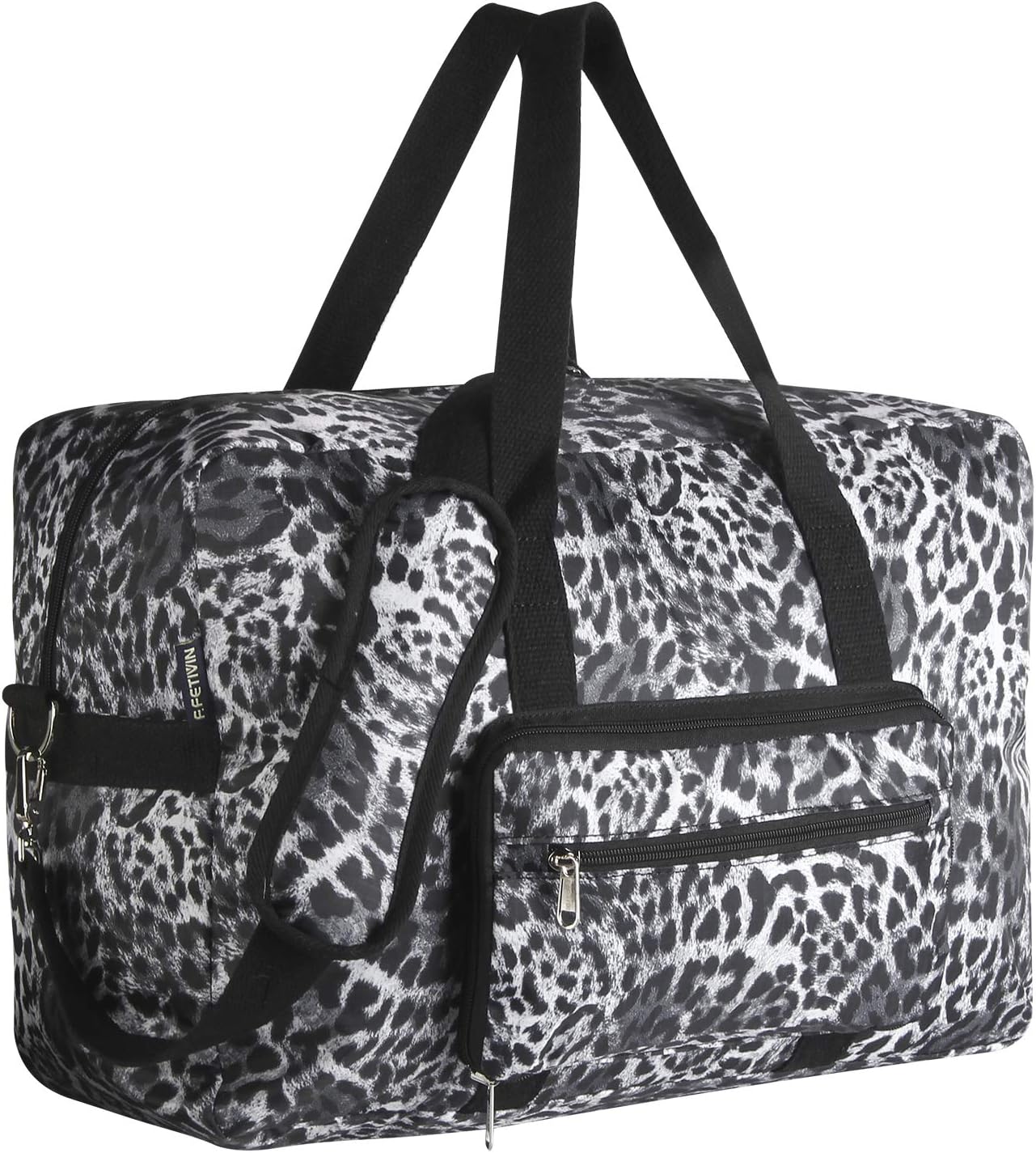 Travel Foldable Waterproof Duffel Bag - Lightweight Carry on Luggage Tote Duffel Bag(Black Floral)