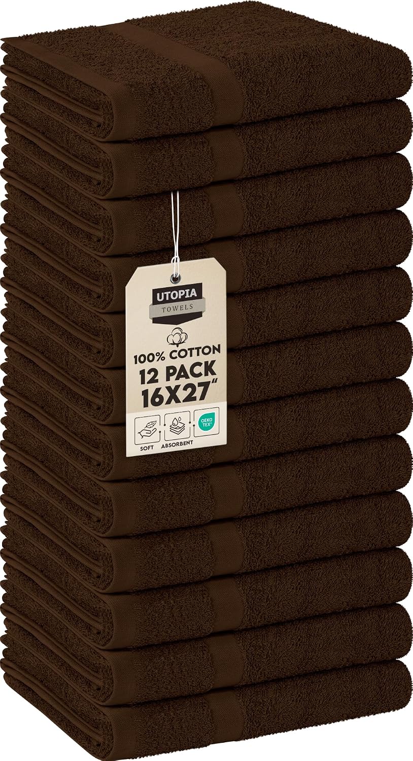 Utopia Towels Salon Towels, Pack of 24, 16x27 in, 100% Cotton, White | Highly Absorbent Lightweight Cotton Salon Towels for Hand, Gym & Beauty Care - Soft, Ideal for Spa & Home Hair Care