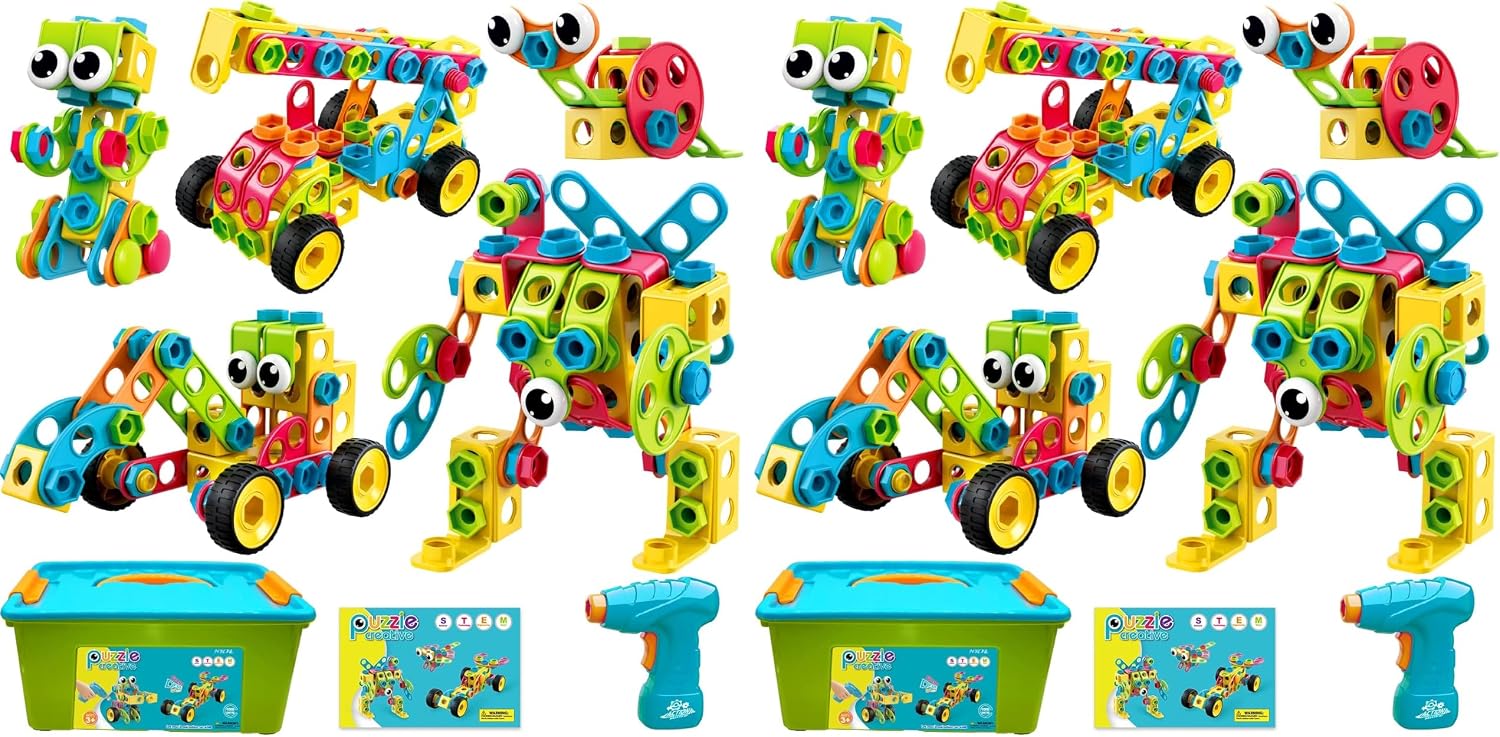 NXONE 195 PCS STEM Toys, Building Sets for Kids 3+