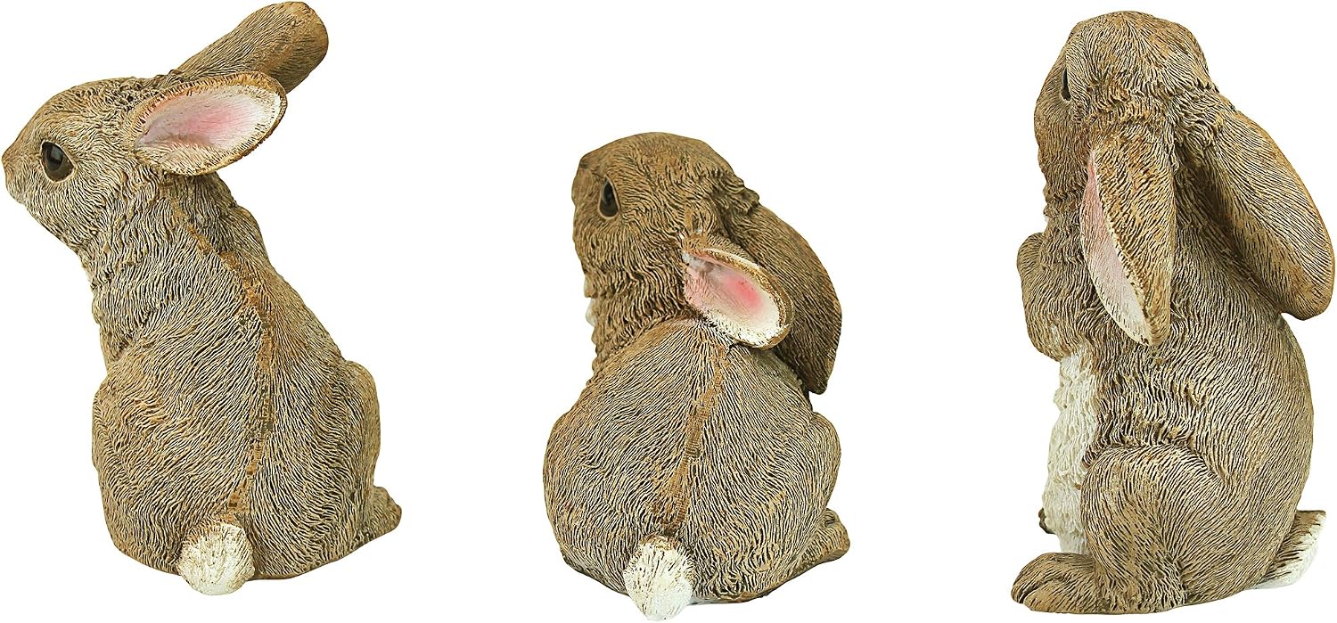 Design Toscano QM200681 Hopper the Bunny Standing Rabbit Indoor/Outdoor Garden Statue, 6 Inches Wide, 11 Inches Tall, Handcast Polyresin, Full Color Finish