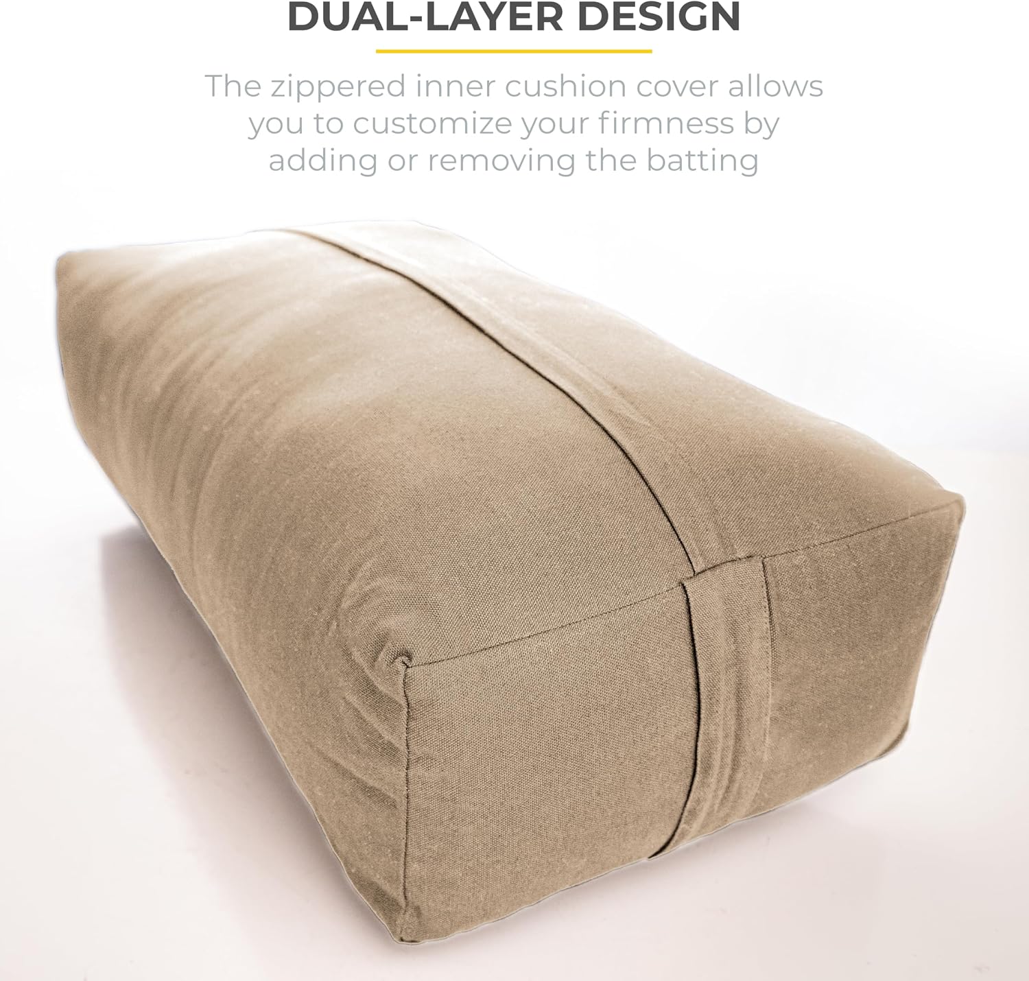 Firm Large Yoga Bolster, 24x12x6in