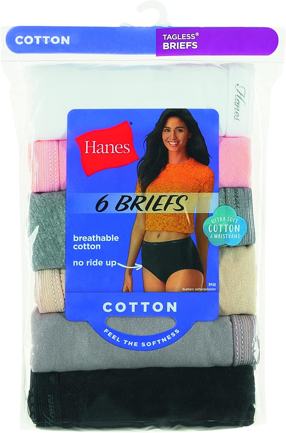 Hanes women's Hi-Cut Panties Pack, Lightweight Cotton Hi-Cuts, 6-Pack (Retired, Colors May Vary)