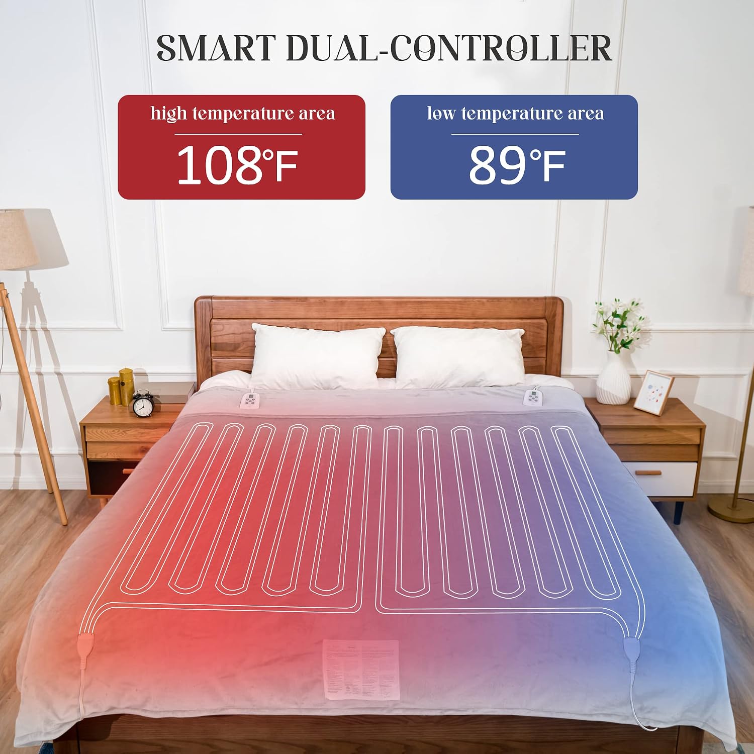 HEYNEMO Electric Blanket King Size with Dual Control
