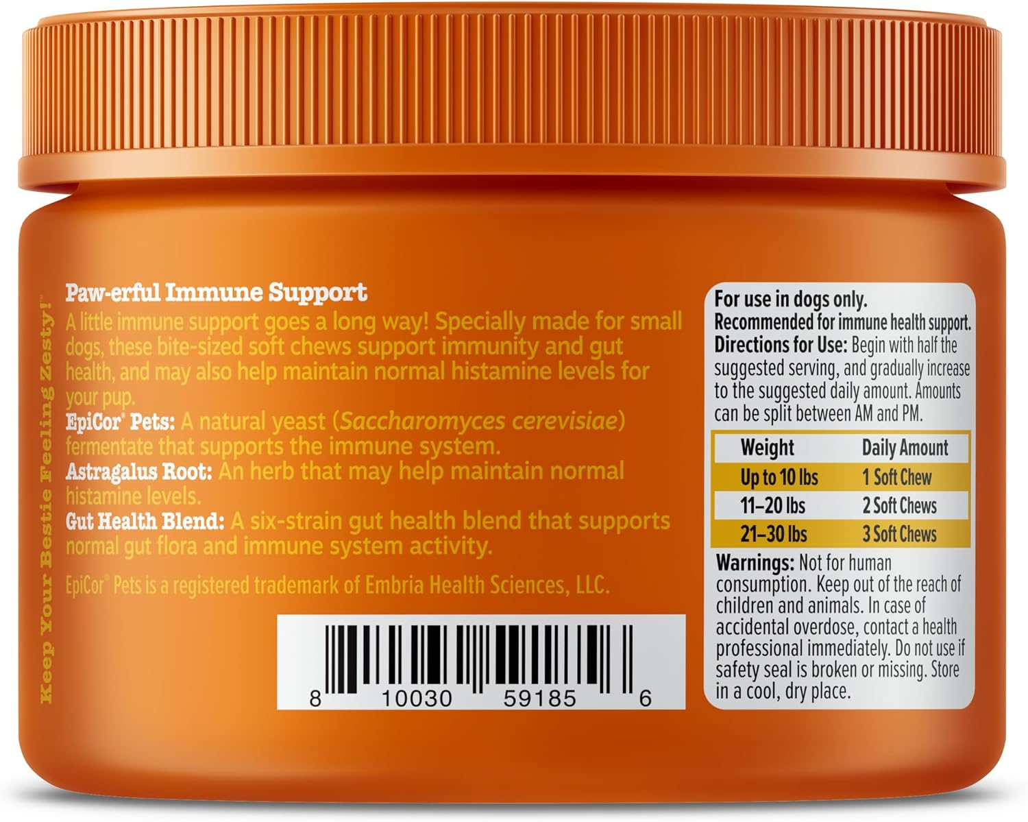 Zesty Paws Allergy Immune Bites - Dog Allergy Chews, Dog Probiotics for Itchy Skin and Ears, Lamb, 90ct