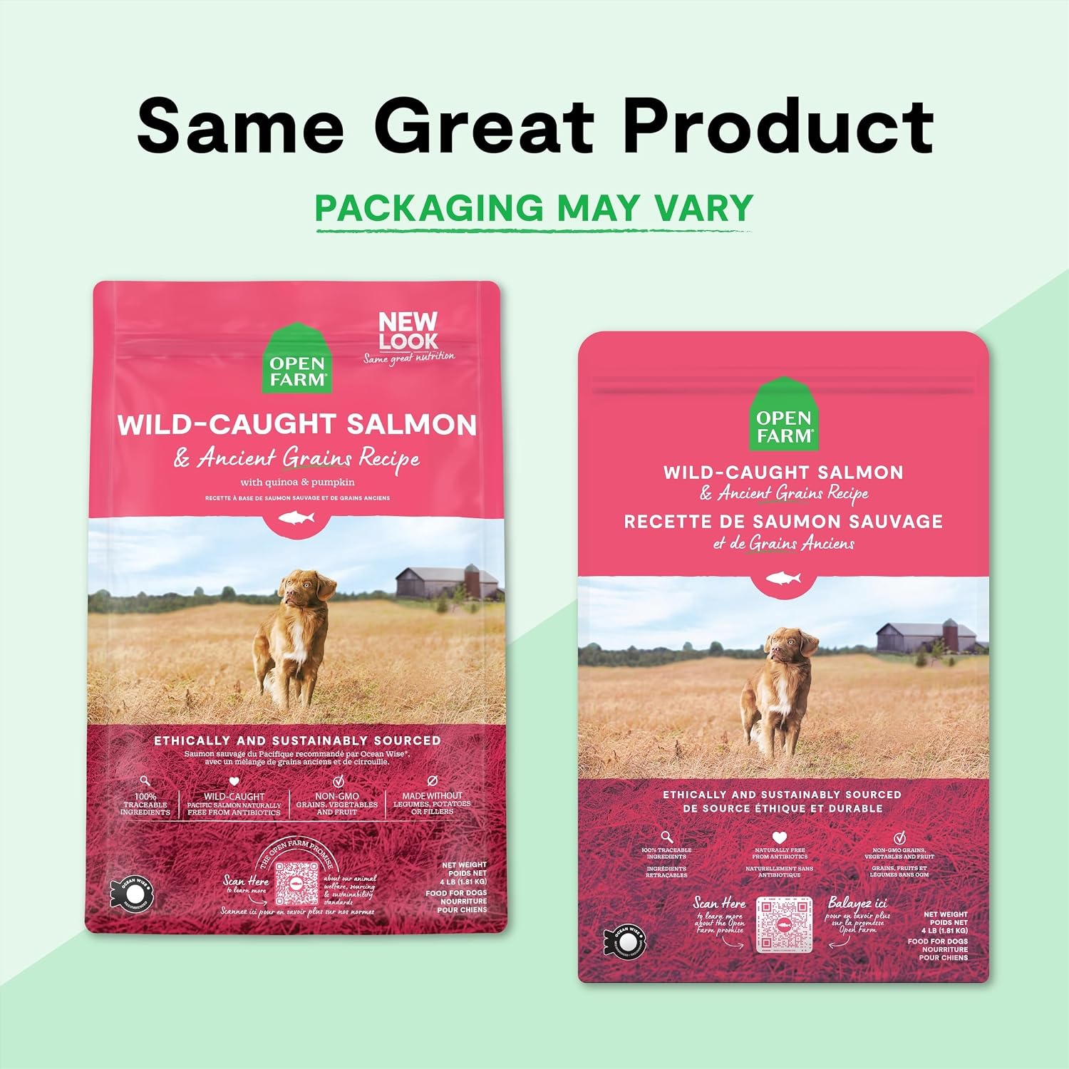 Open Farm Ancient Grains Dry Dog Food, Grass-Fed Beef Kibble, 11lb Bag