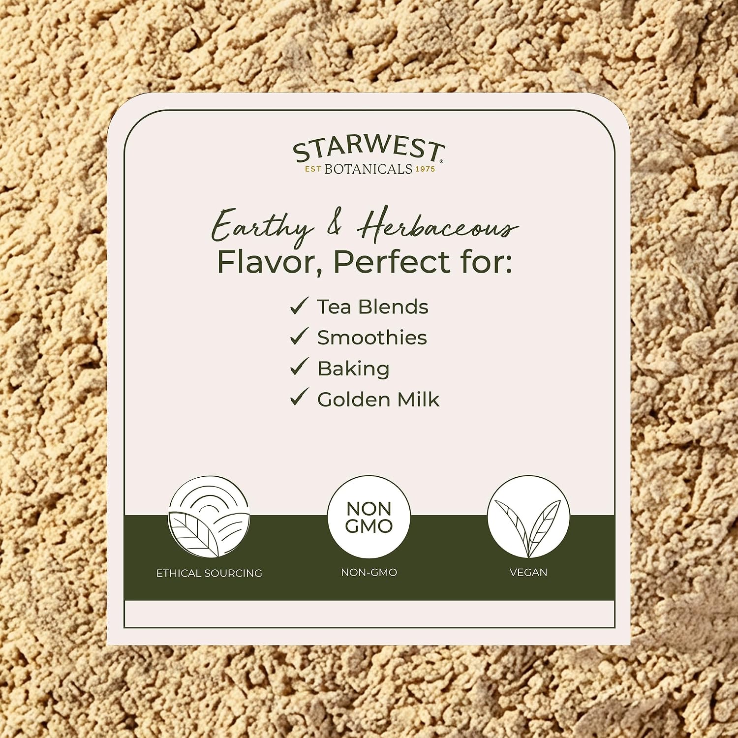 Starwest Botanicals Organic Ashwagandha Root Powder - Bulk 1 lb Bag | Dried Herb for Tea & Natural Herbal Blends, Certified Kosher, Non-GMO
