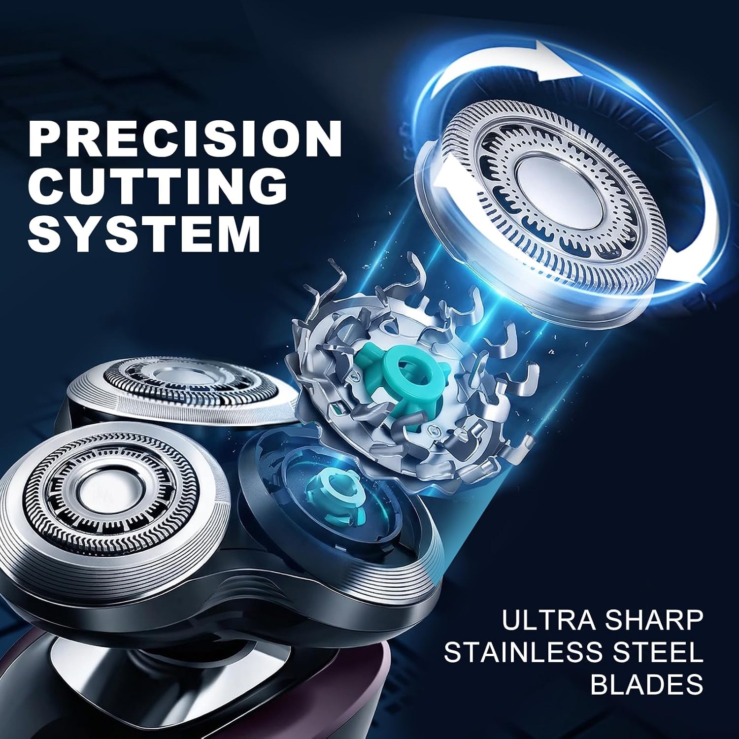SH90/62 Replacement Shaver Head for Phi-Lips No-relco Series 9000 & 8000 | Fits S8950 S9000 S9311 S9321 S9511 S9531 S9721, Rotary Razor Blade Cutter