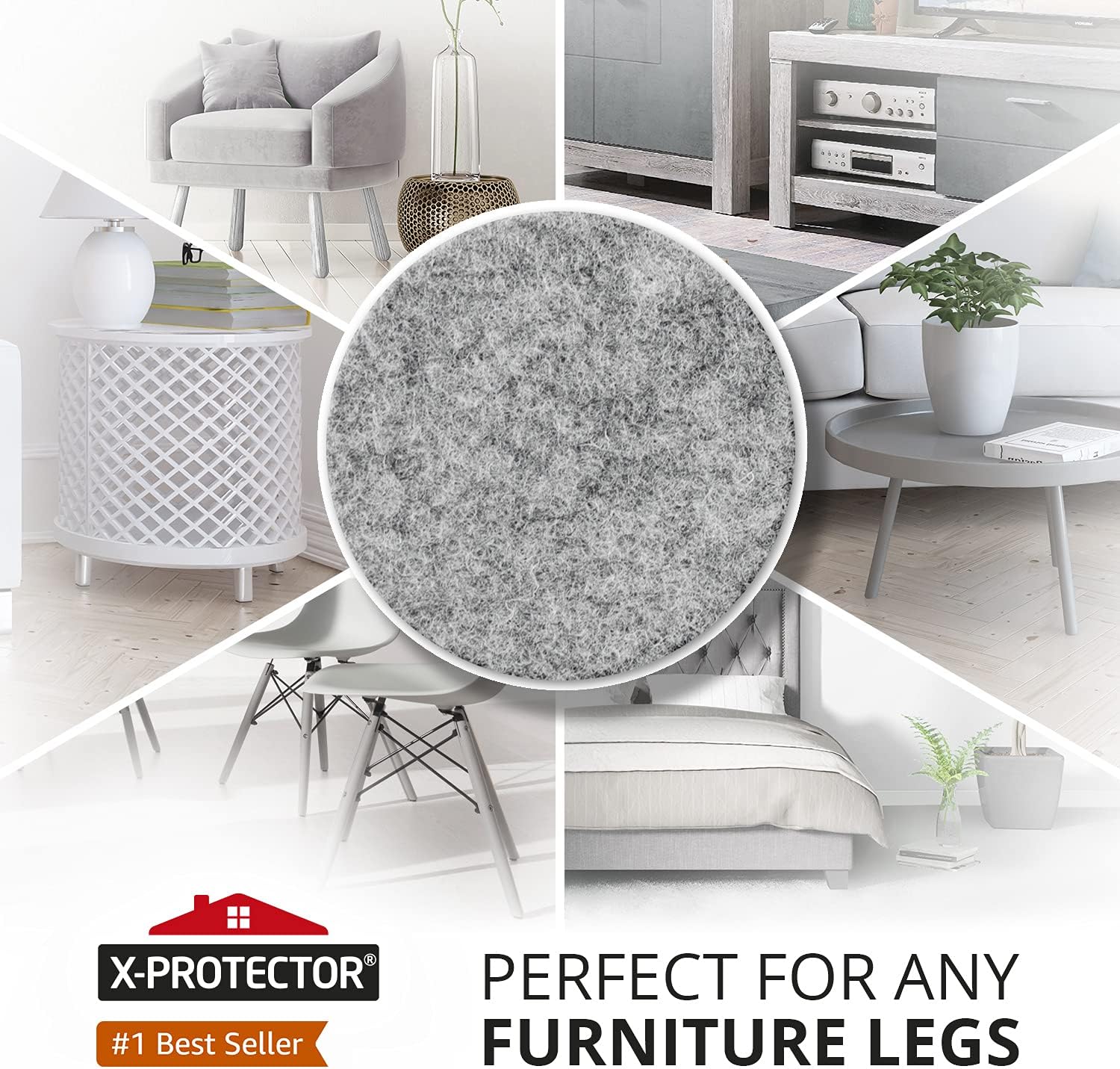 Felt Furniture Pads X-PROTECTOR 133 PCS Premium Furniture Pads - Felt Pads | Furniture Feet Wood Floor Protectors - Protect Your Hardwood & Laminate Flooring! Brown and Beige