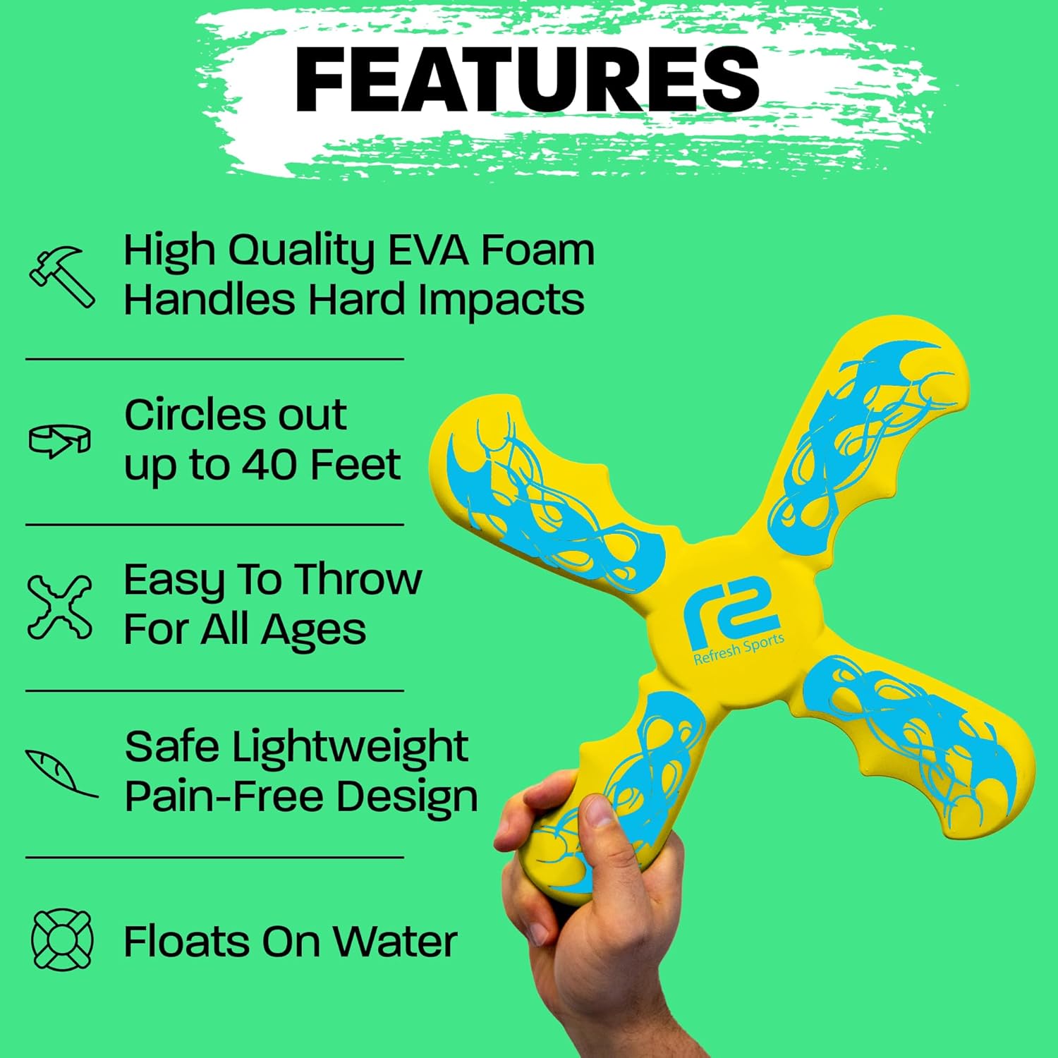 Boomerang for Kids - Fun & Easy To Use - Toys for Ages 8-13 - Birthday Gifts for Kids 5 6 7 8 9 10 Year Old Boy Gift - Best Outdoor Summer Gifts For