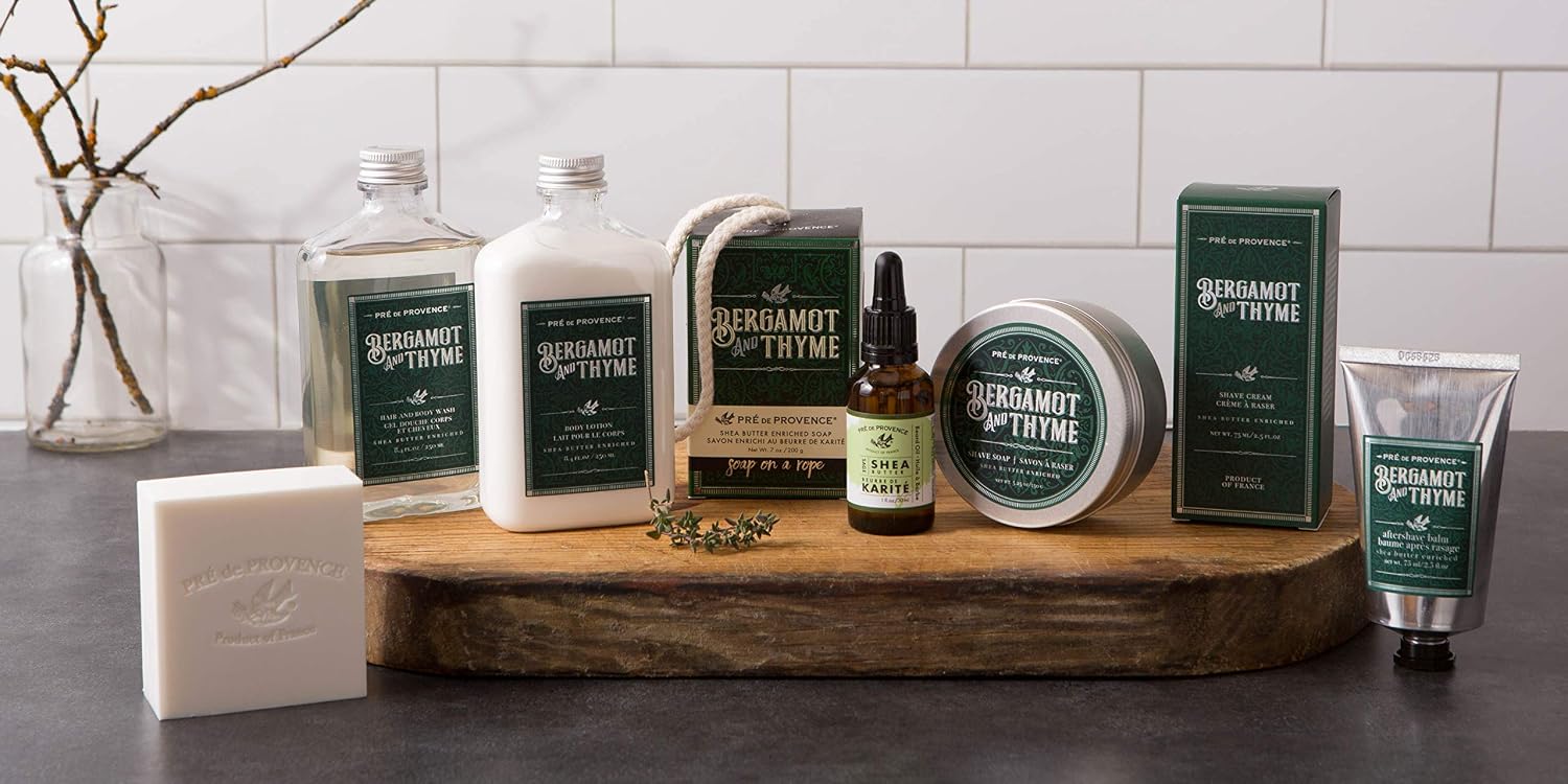 Pre de Provence Shea Butter Enriched Men's After Shave Balm, 2.5 Ounce - Bergamot & Thyme (Packaging may vary)