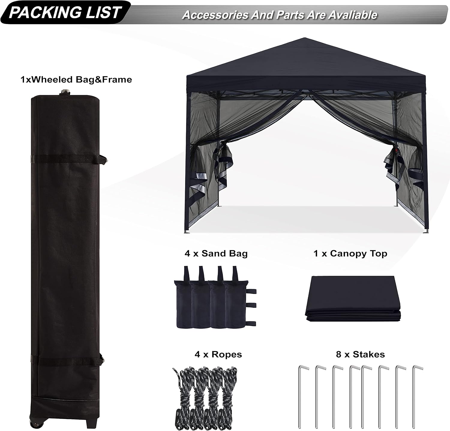 ABCCANOPY 10x10 Pop Up Canopy Tent, Slant Leg Outdoor Shade, Dark Gray
