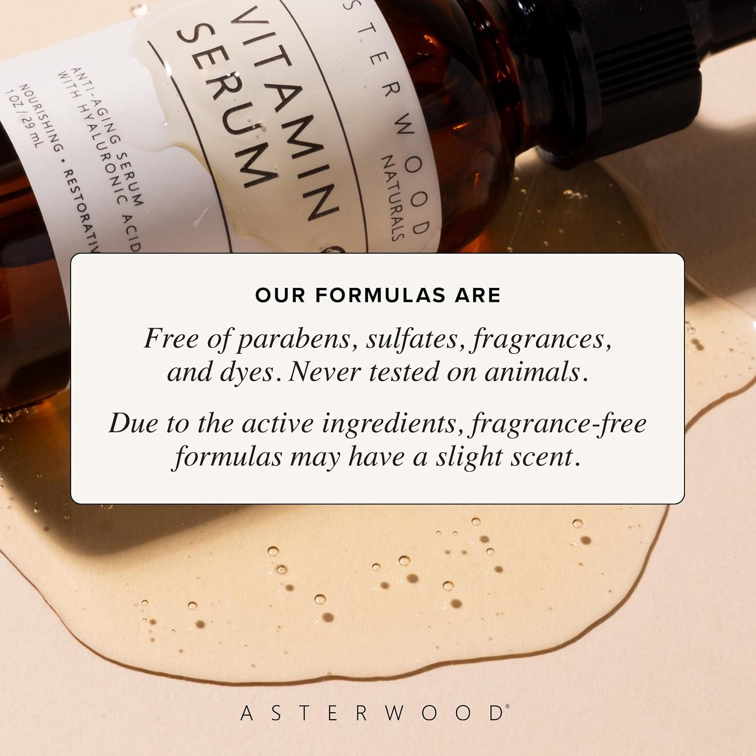 Asterwood Vitamin C Serum for Face with Hyaluronic Acid 1 Fl Oz | Stable Vitamin C (MAP) & Vegan Hyaluronic Acid, Supports More Even Complexion & Collagen Production, Fragrance-Free