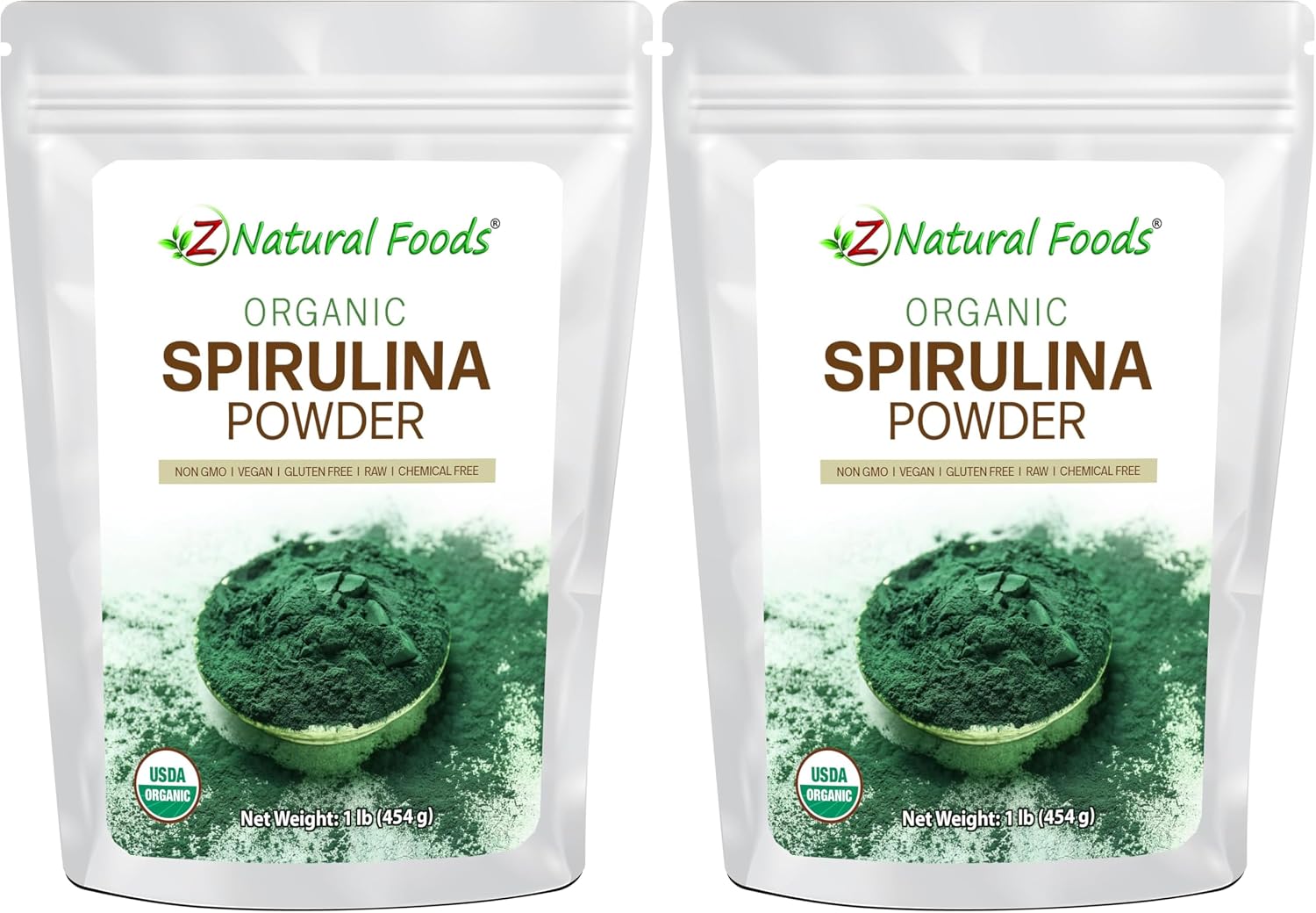 Z Natural Foods Organic Spirulina Powder - 16 oz (Pack of 1) | Organic, Blue-Green Algae Superfood, Spirulina, Raw, Contains Amino Acids, Mixes in Smoothies, Yogurt & Recipes