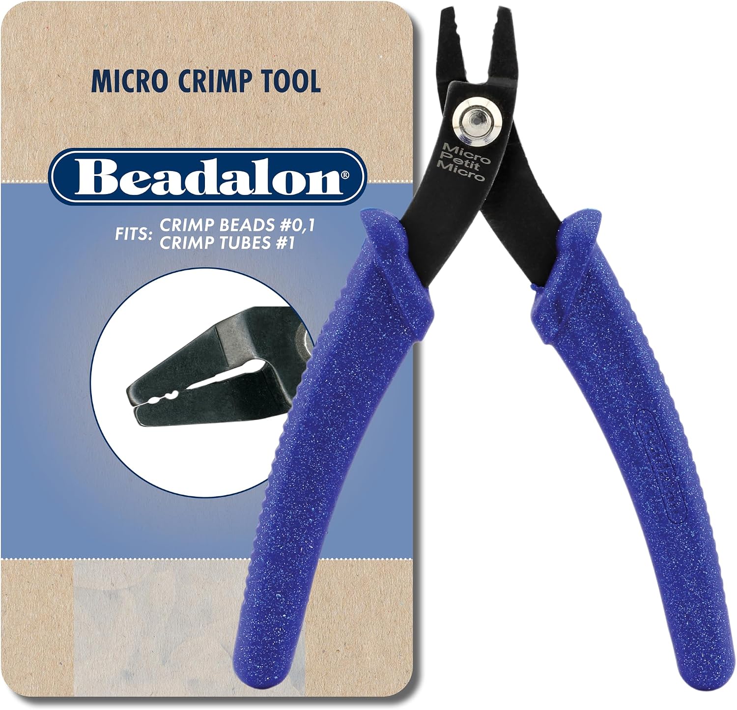 Beadalon Jewelry Crimping Tool Micro - Ergonomic & Compact, Dark Blue | Professional jewelry tools with precision crimping, ergonomic grips, versatile performance, and organized storage options.