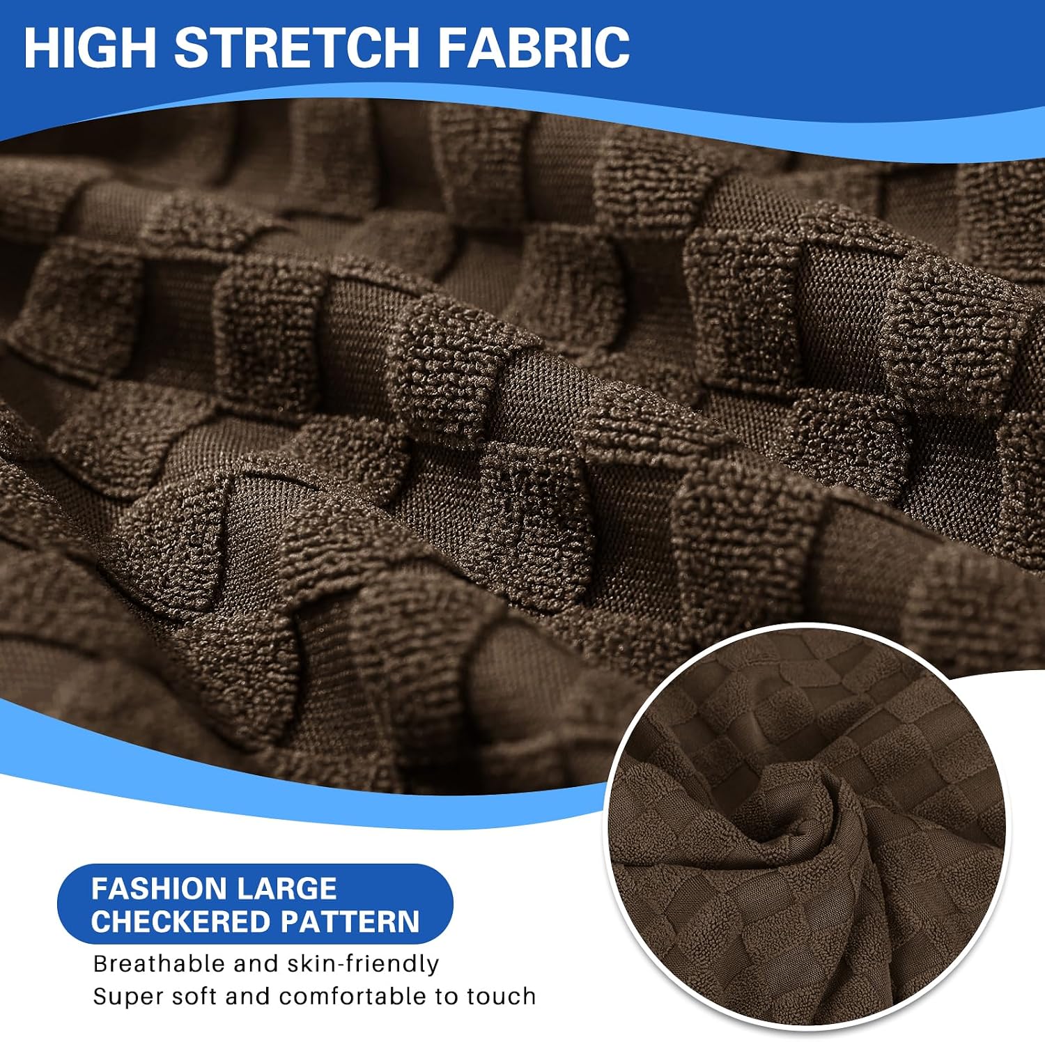 MAXIJIN Latest Recliner Slipcovers for Living Room 4 Pieces Stretch Jacquard Recliner Chair Cover Soft Fitted Recliner Protector with Elastic Bottom