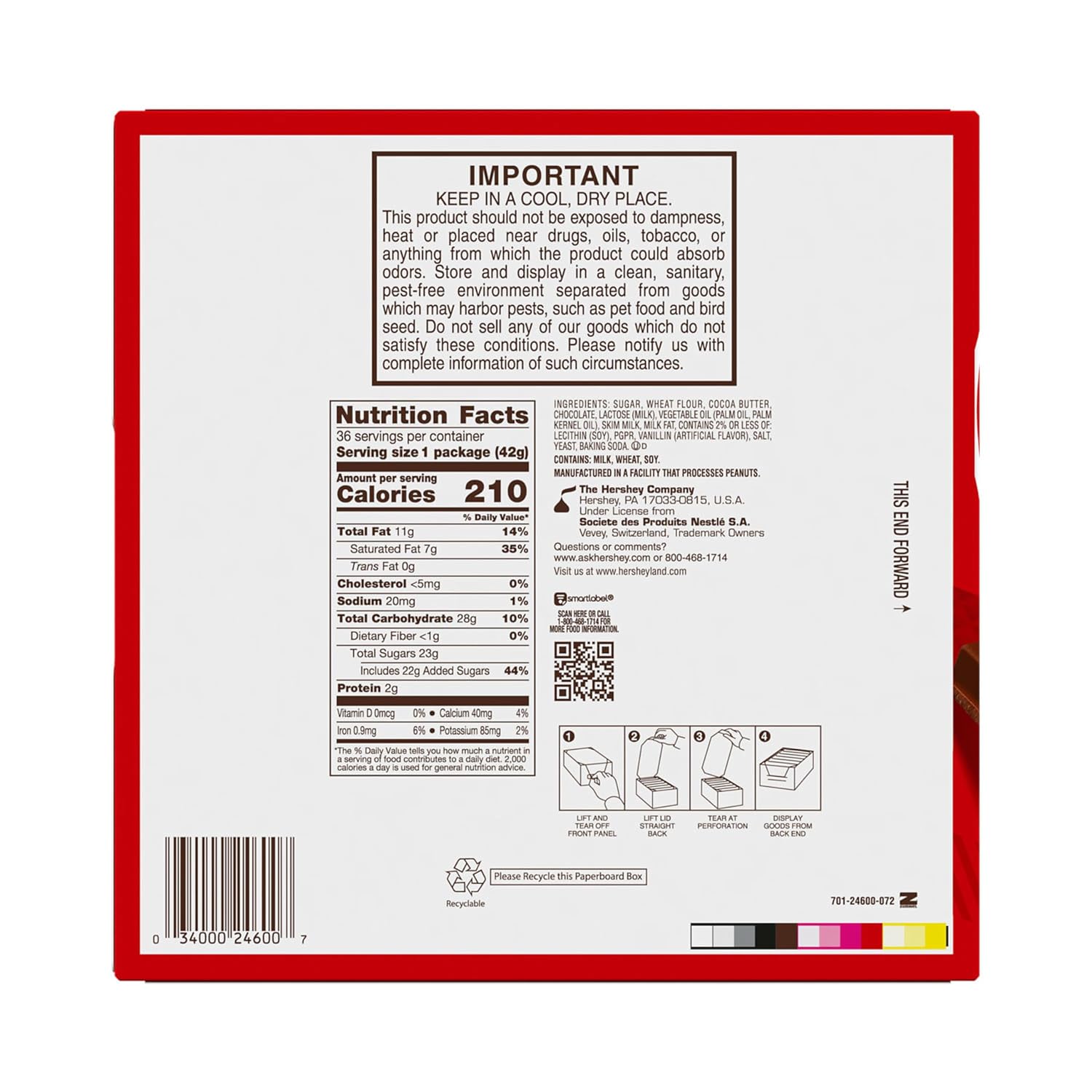 KIT KAT Milk Chocolate Wafer Candy Bars, 1.5 oz, 36 ct | Crisp Wafers Covered in Milk Chocolate, Kosher, Individually Wrapped Chocolate Candy for Lunch Boxes and Sharing, 36 ct